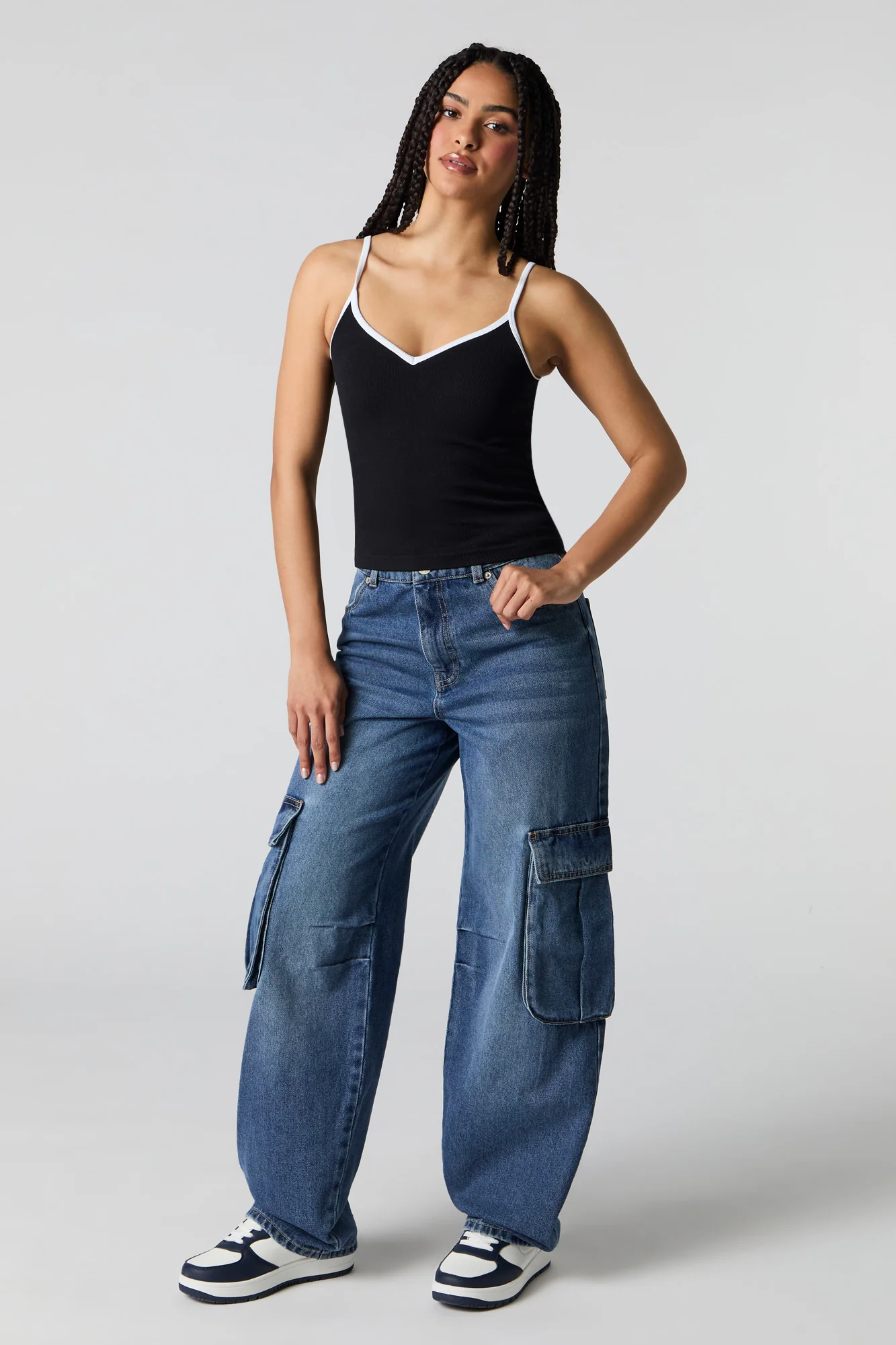 Low Rise Baggy Denim Cargo