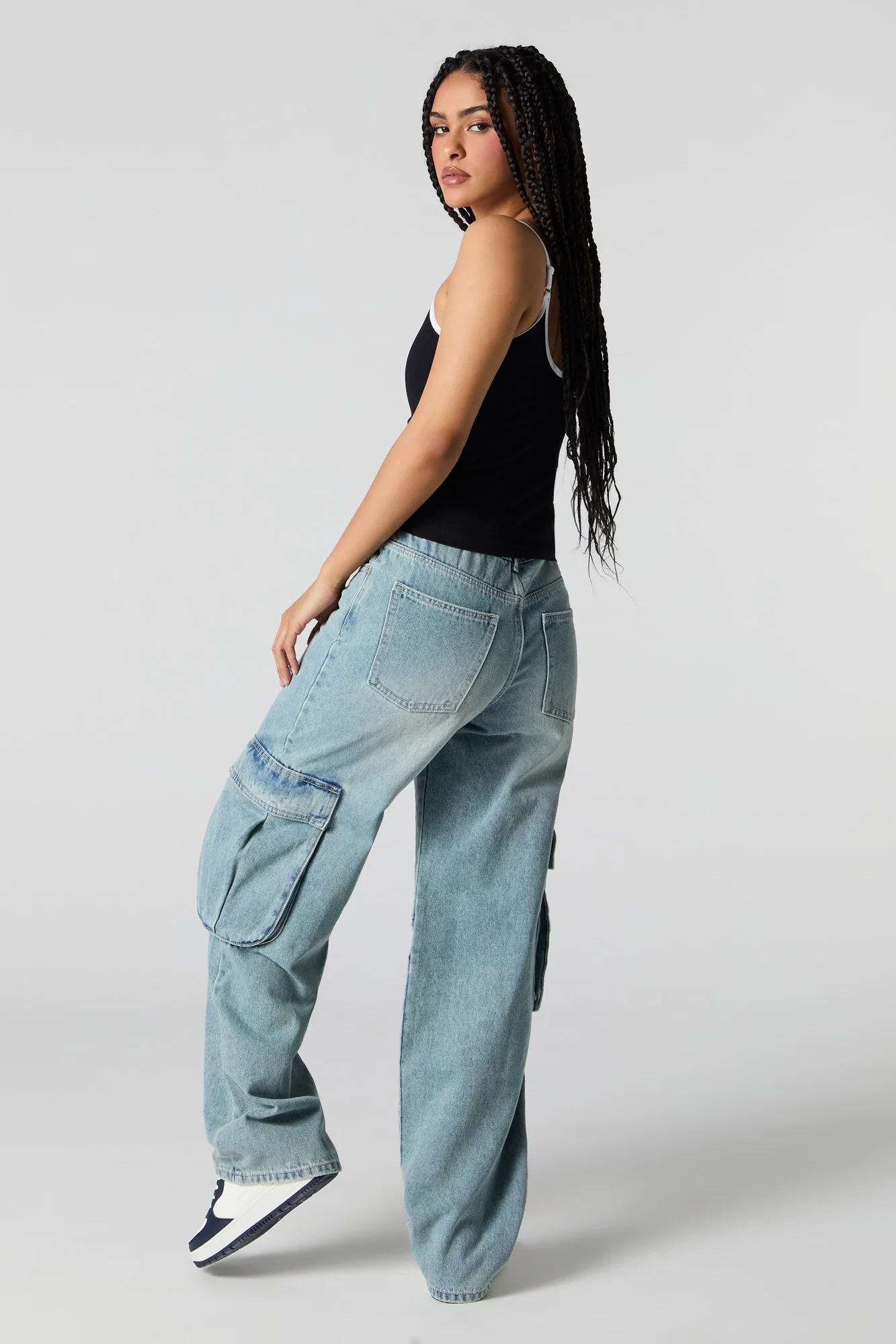 Low Rise Baggy Denim Cargo - Image 9