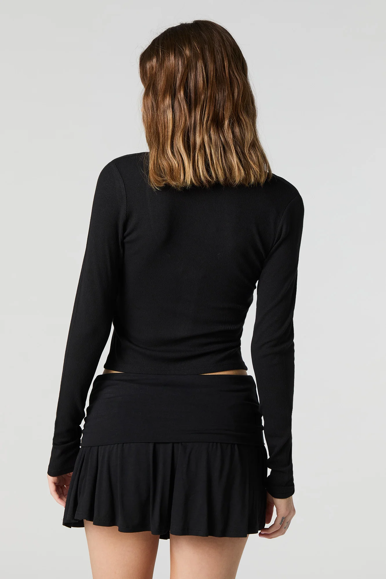 Minijupe-short en jersey à taille repliée - Image 6