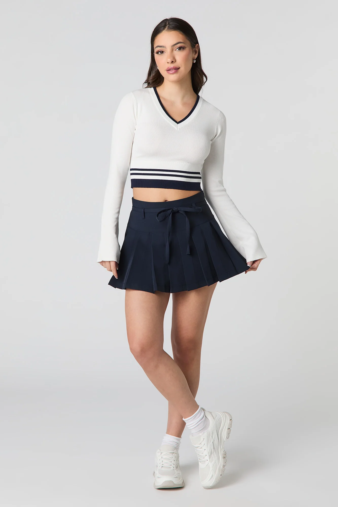 Minijupe-short plissée avec ceinture - Image 15