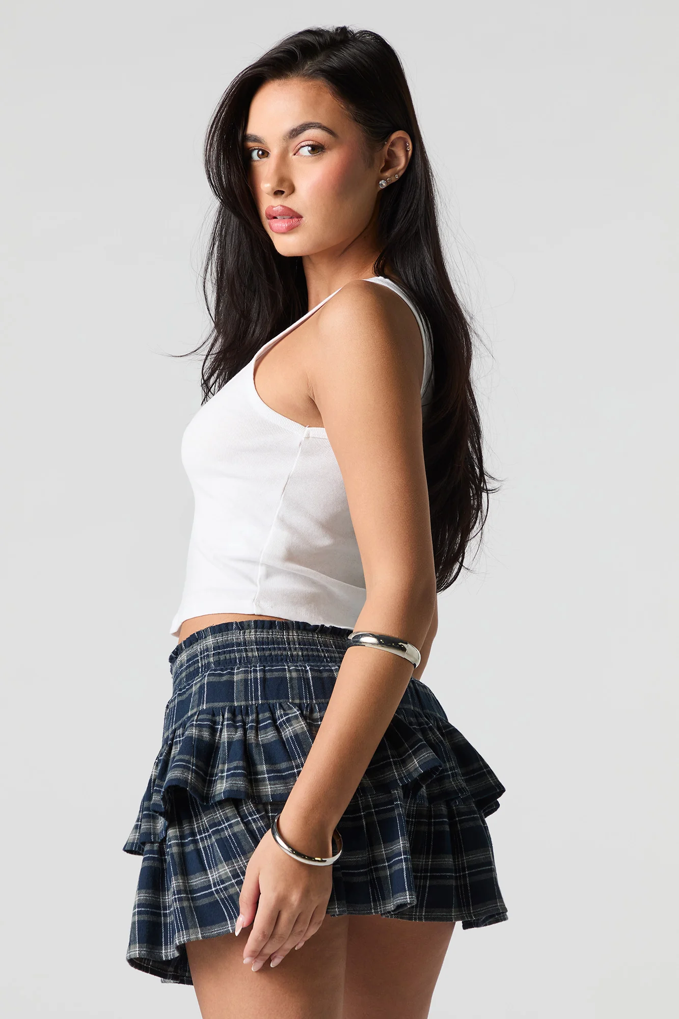 Plaid Tiered Mini Skort - Image 19
