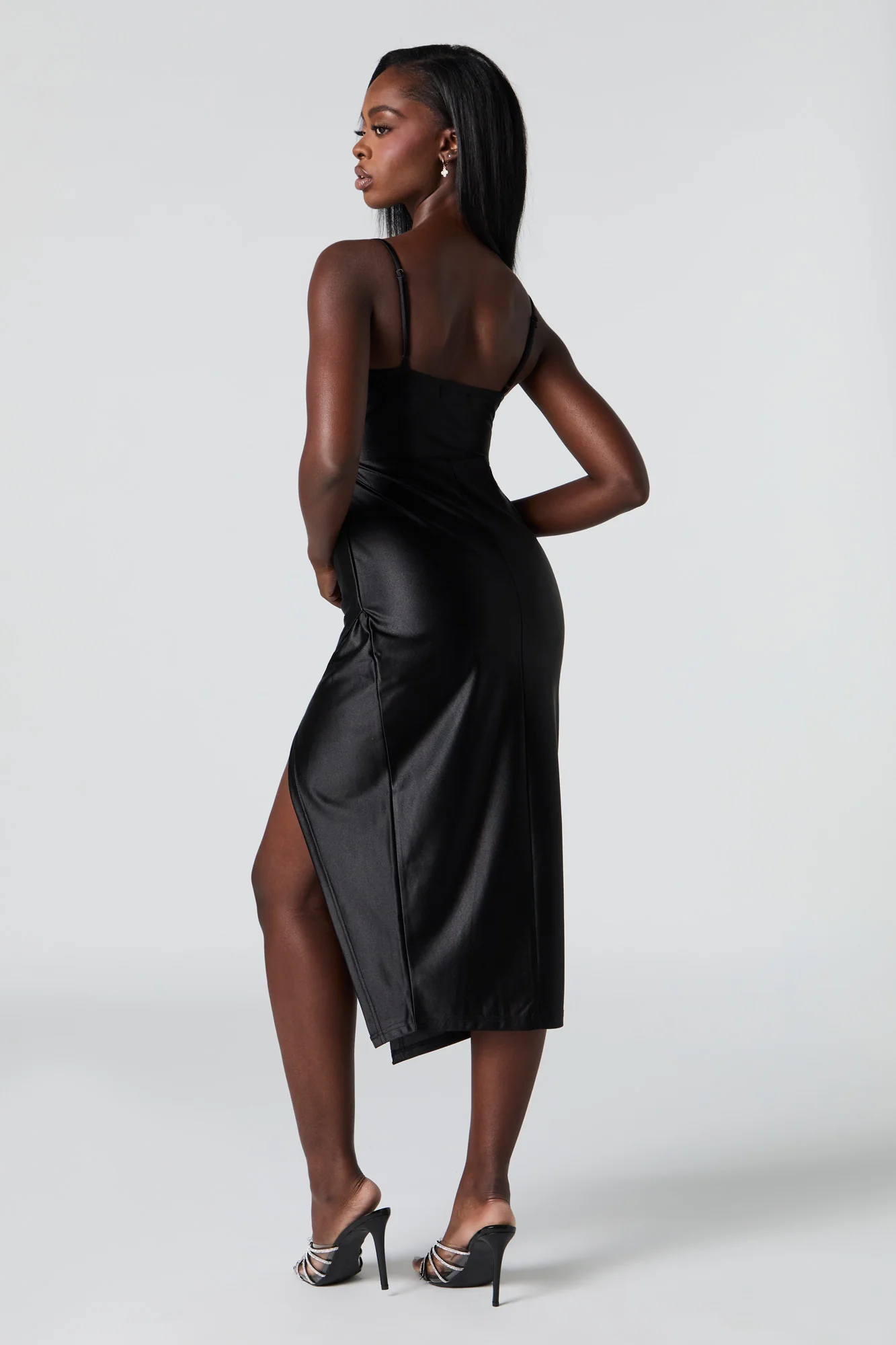 Satin Midi Wrap Dress - Image 6