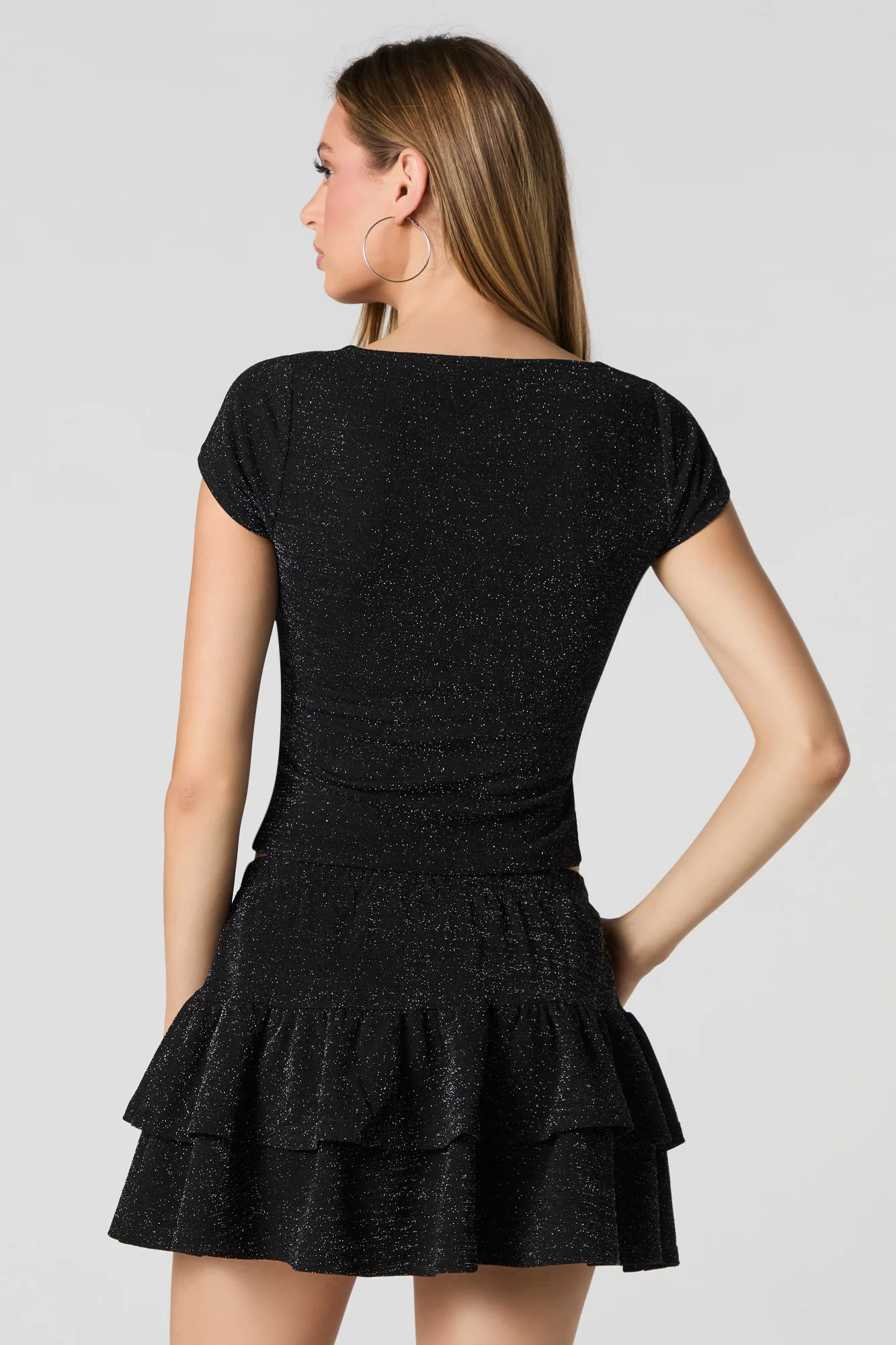 Sparkle Tiered Ruffle Mini Skort - Image 6