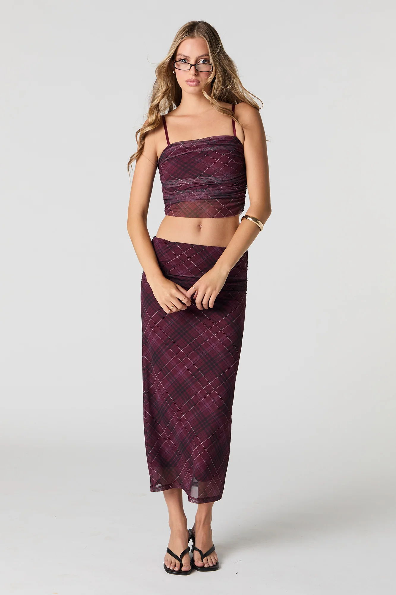 Camisole court ruchée en filet - Image 9