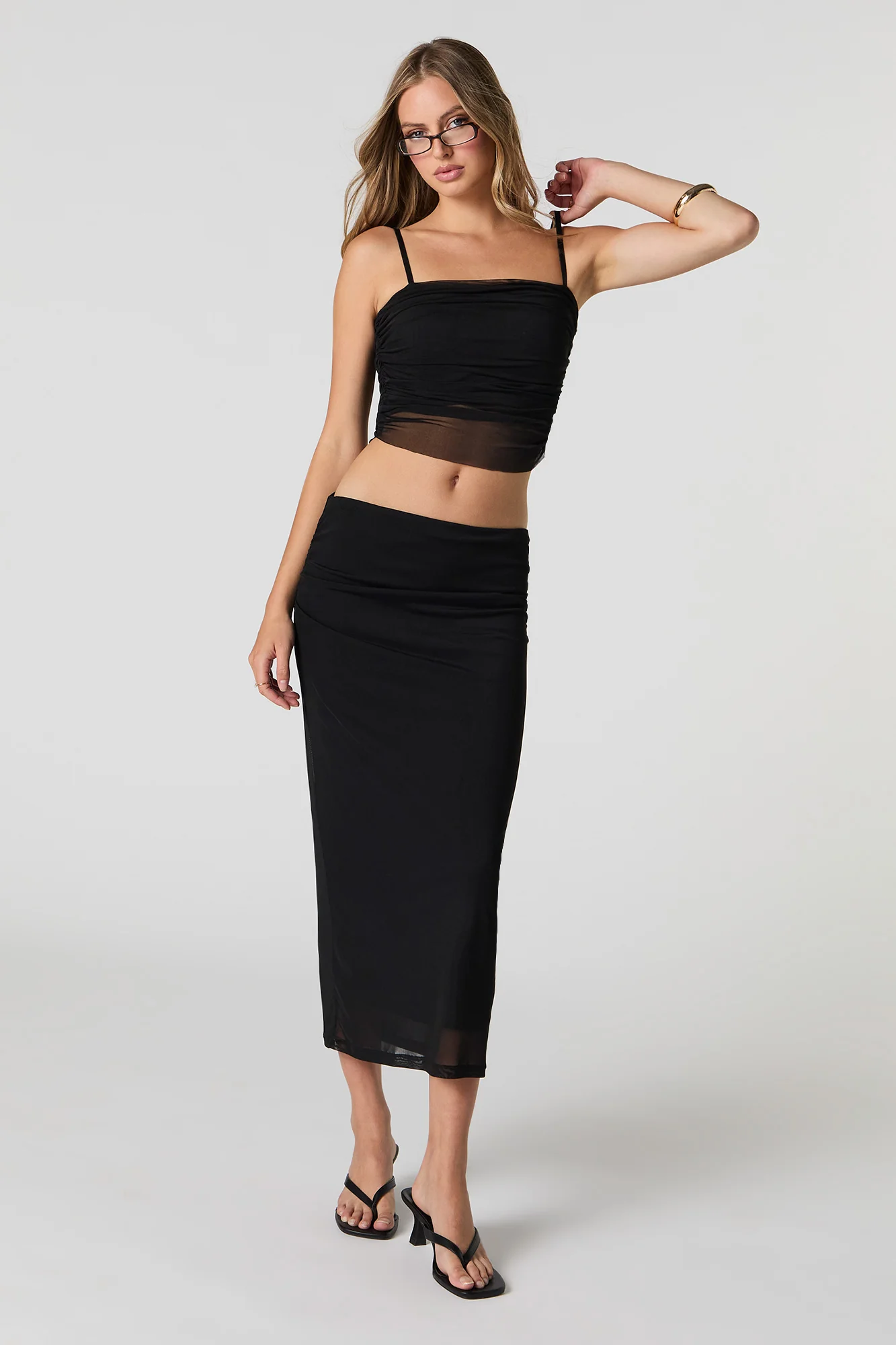 Mesh Ruched Cropped Cami - Image 6
