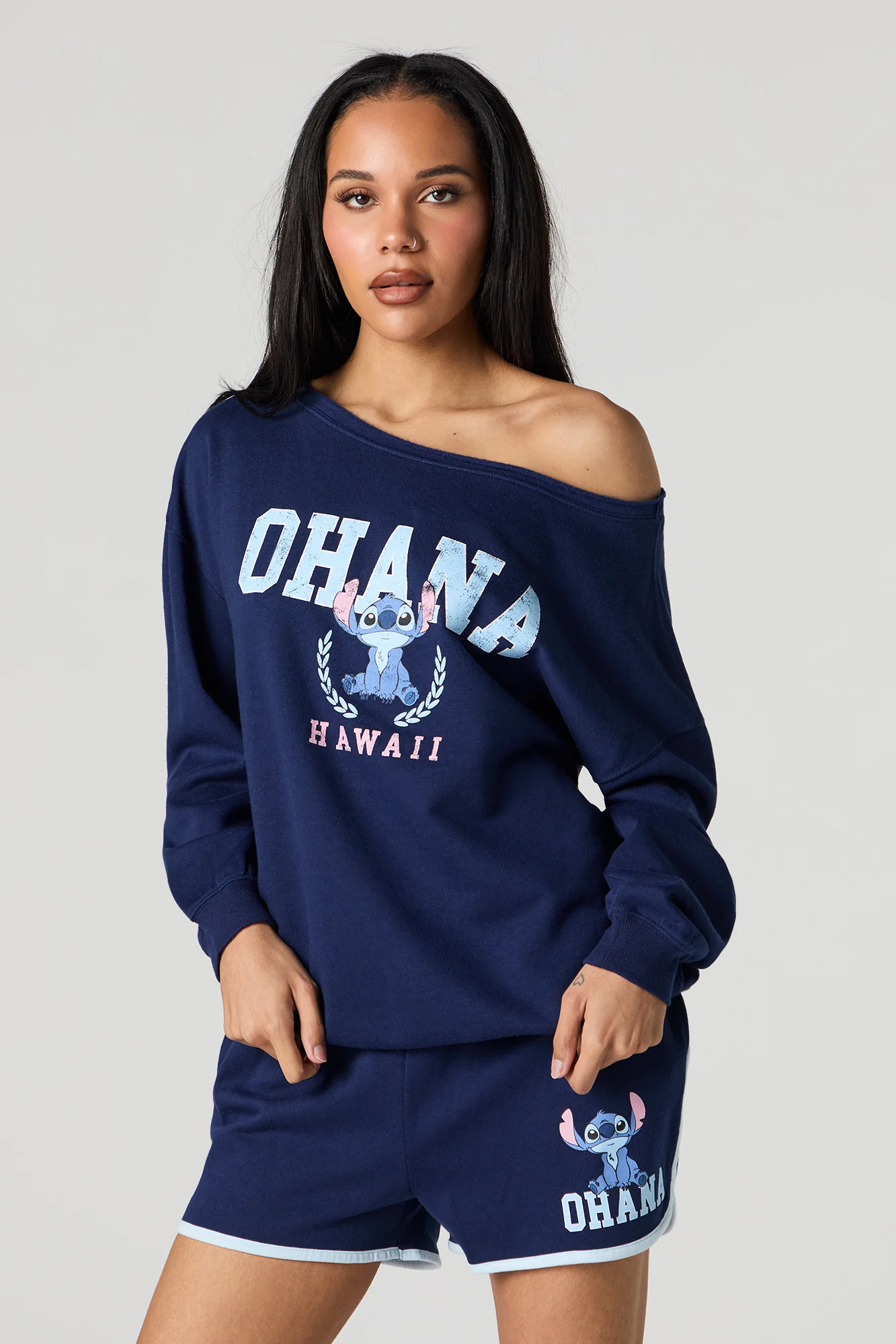 Stitch Graphic Fleece Dolphin Short - Image 7