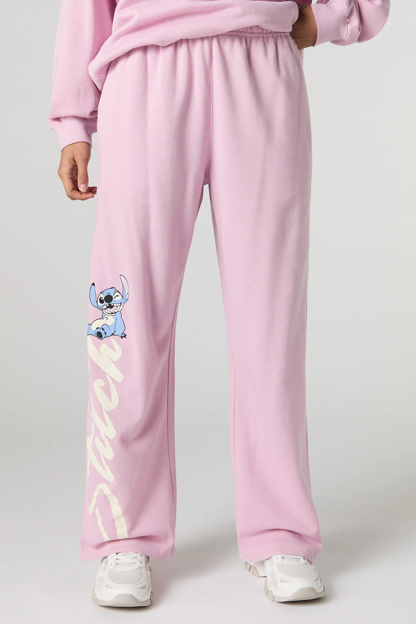 Pantalon d'entraînement à jambe évasée en molleton à imprimé Stitch - Image 8