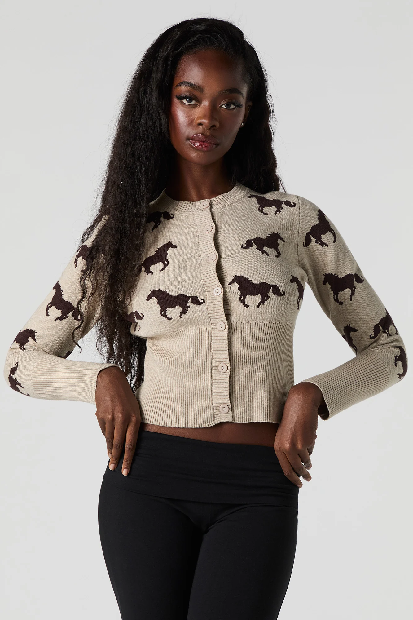 Cardigan boutonné en tricot jacquard - Image 11