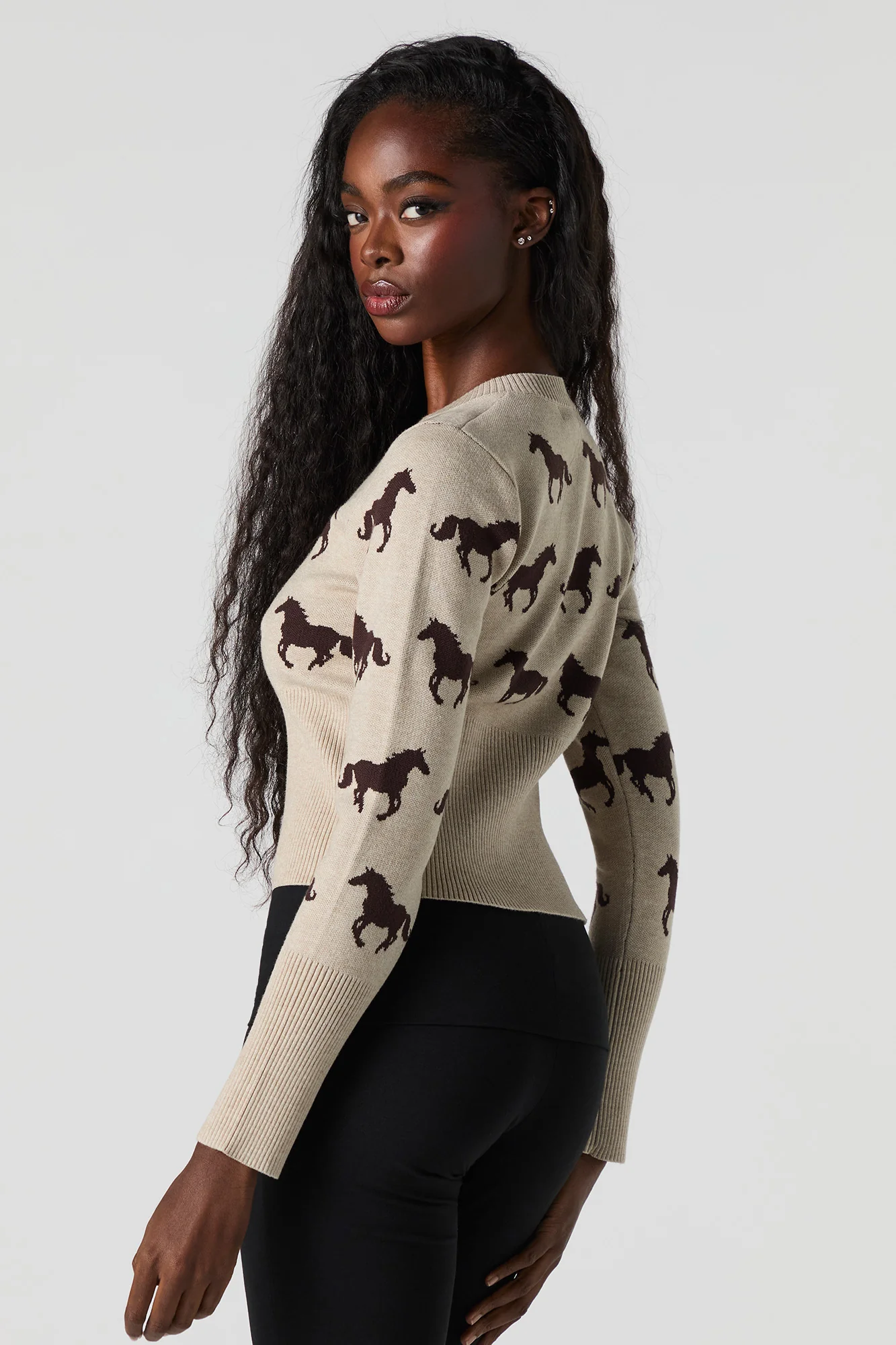Cardigan boutonné en tricot jacquard - Image 12