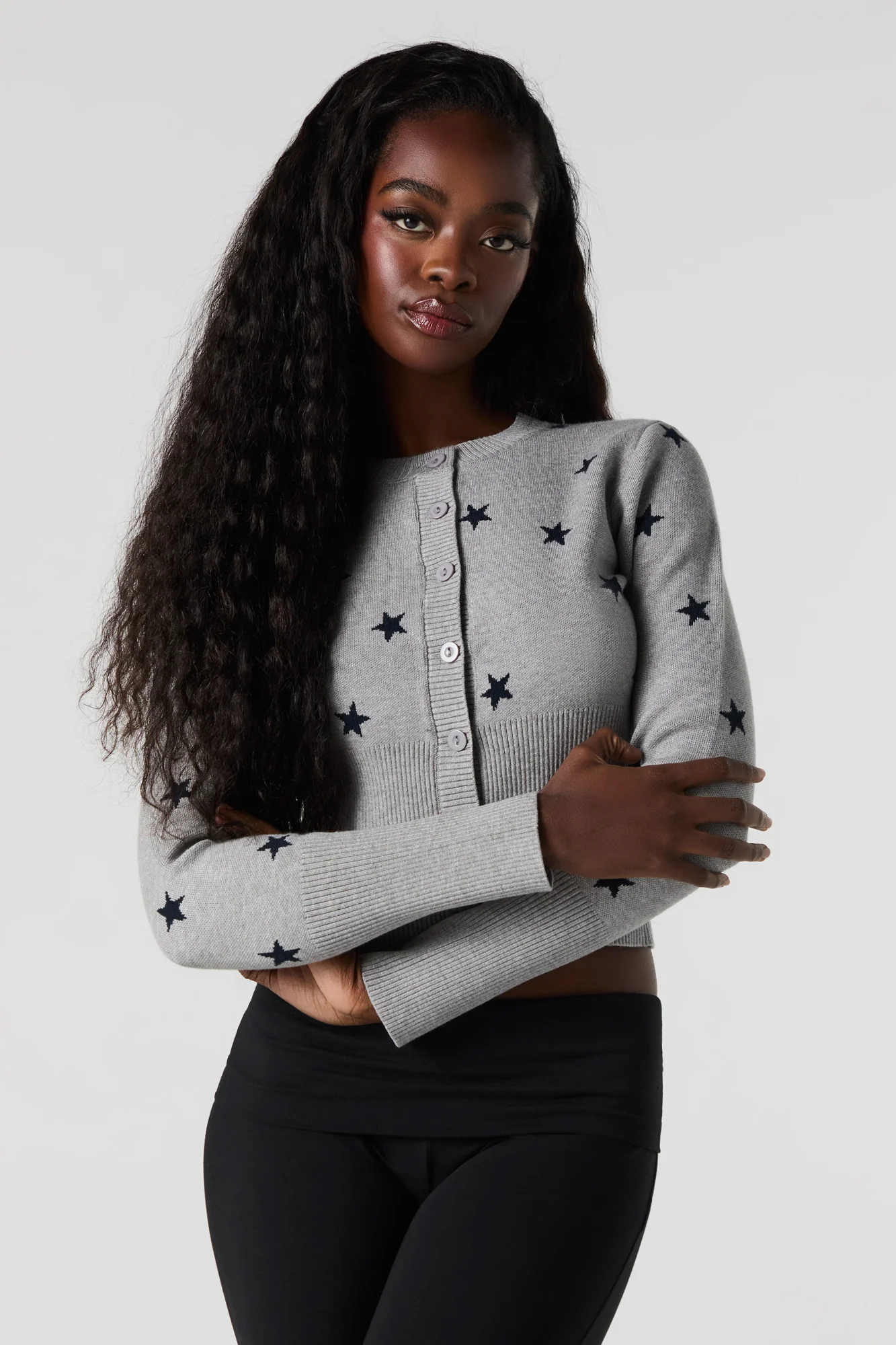 Cardigan boutonné en tricot jacquard - Image 5