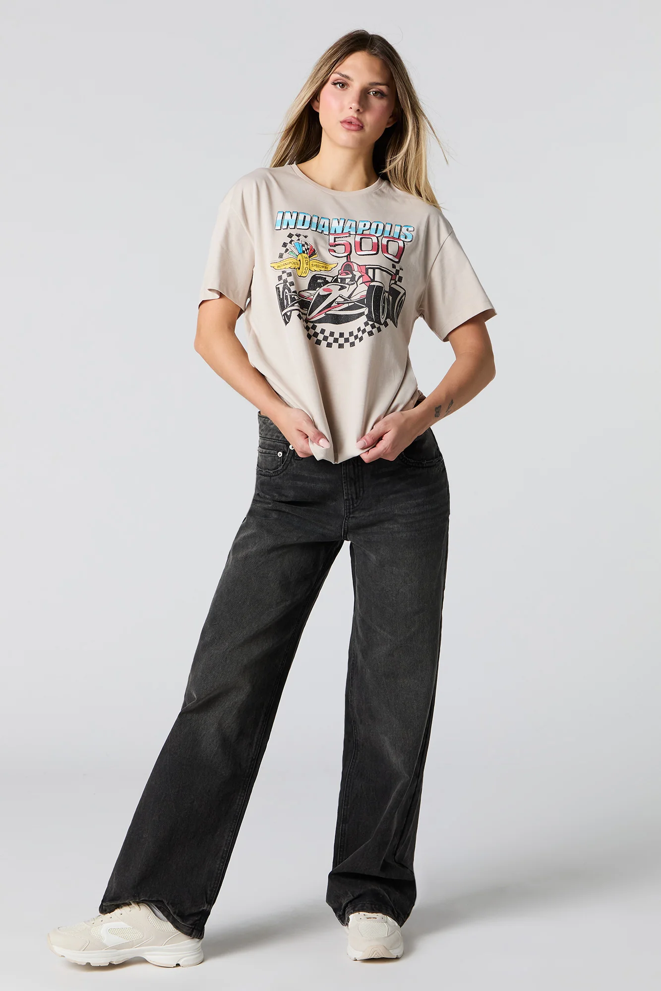 T-shirt coupe garçonne à imprimé Indianapolis 500 - Image 3