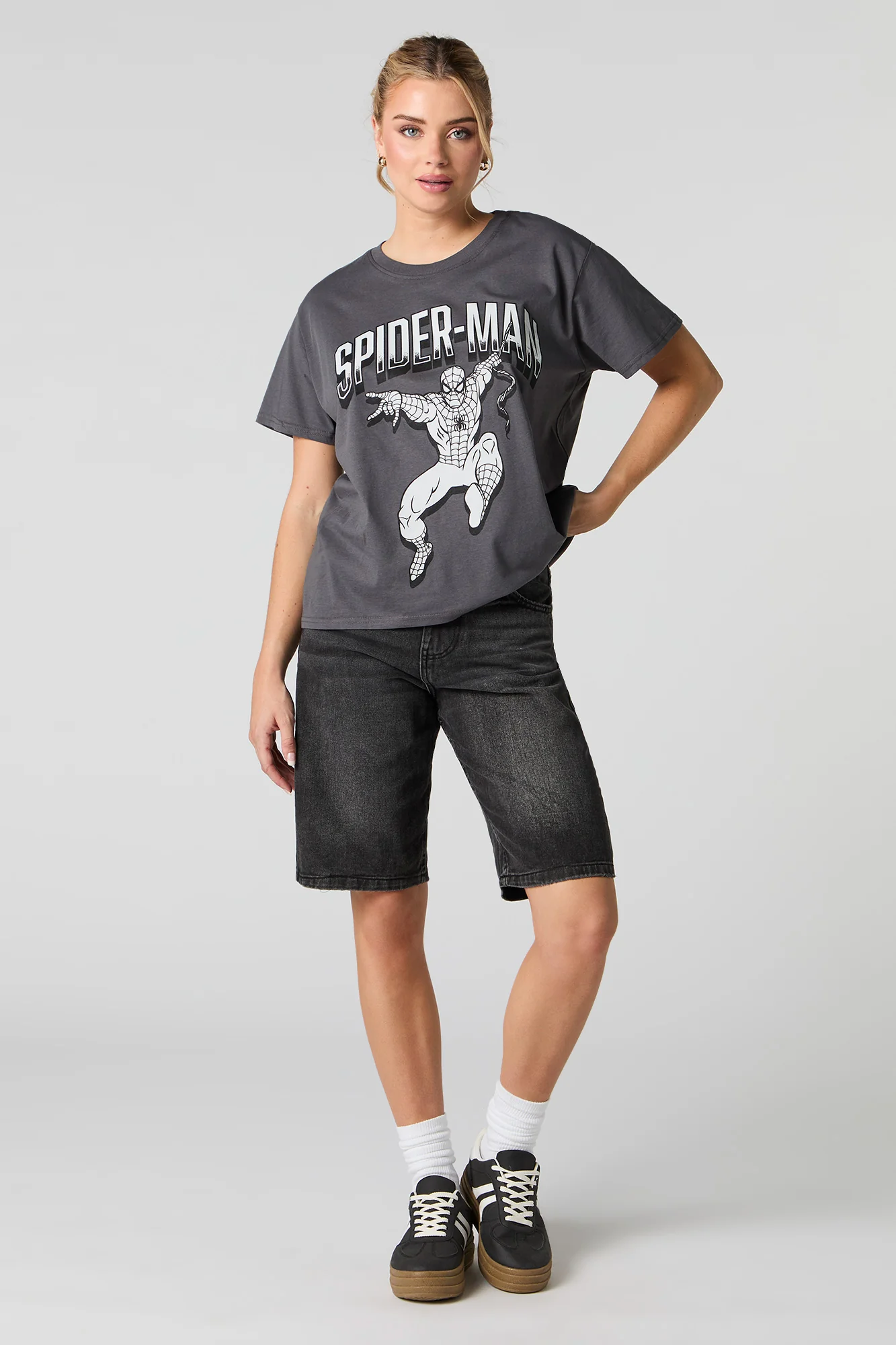 T-shirt coupe garçonne à imprimé Spiderman - Image 3