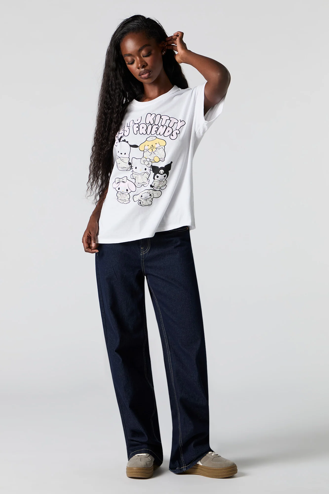 T-shirt coupe garçonne à imprimé Hello Kitty & Friends - Image 3
