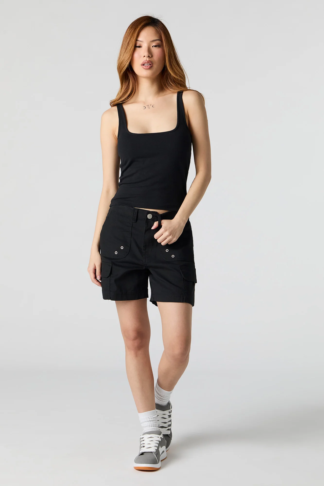 Square Neck Tank with Built-In Bra Cups - Image 9