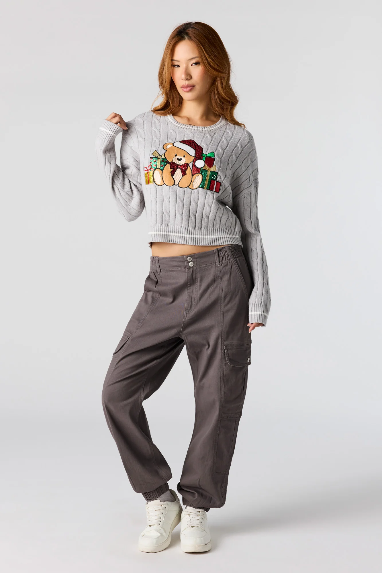 Christmas Teddy Embroidered Sweater - Image 3