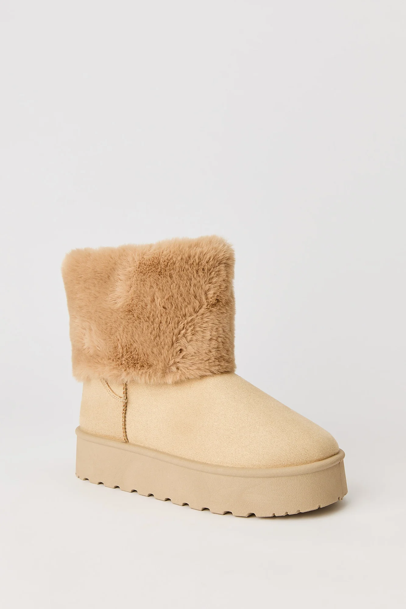 Faux Fur Lined Platform Ankle Booties - Image 10