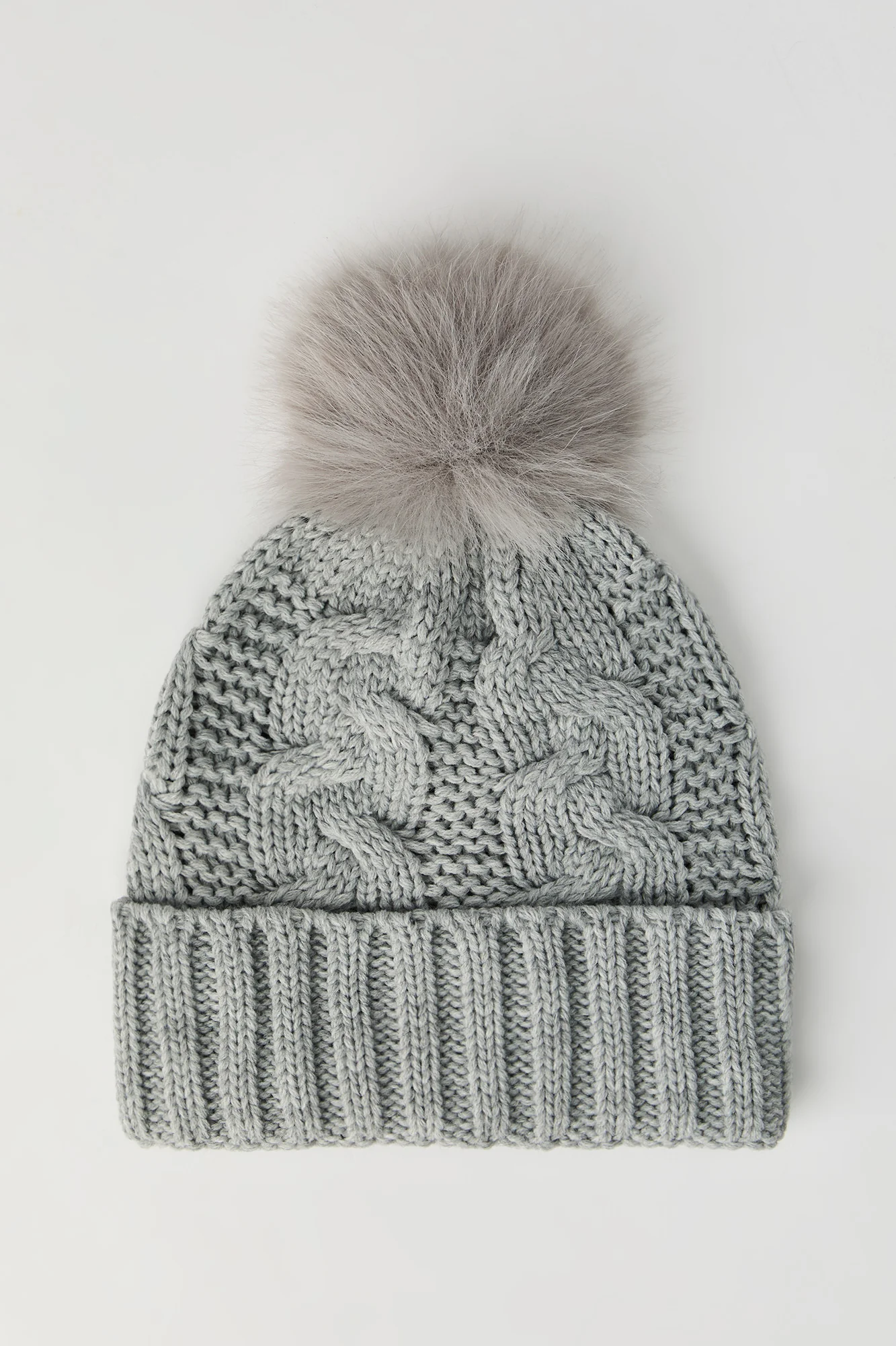 Cable Knit Pom Pom Beanie - Image 3