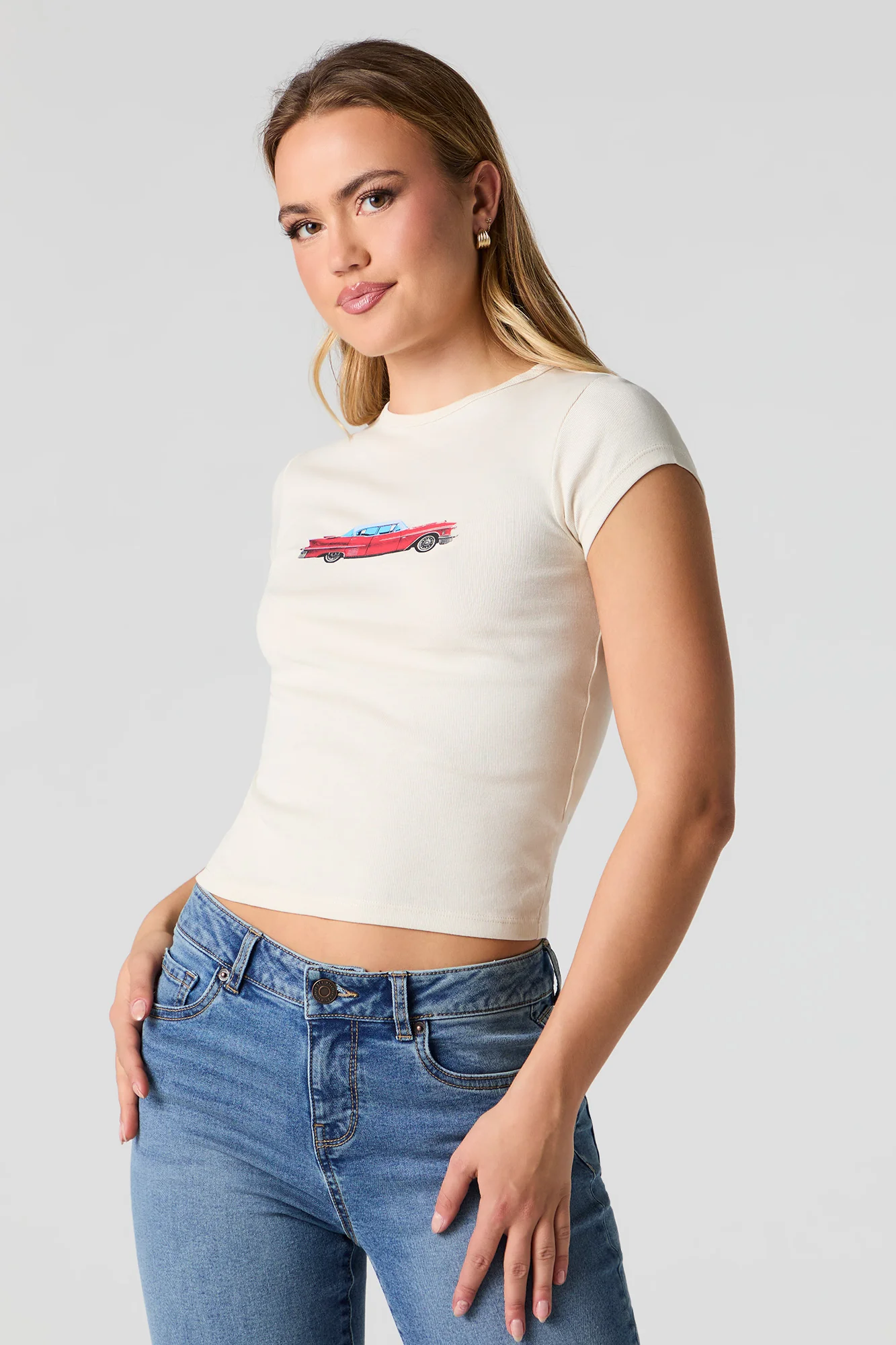 T-shirt ajusté côtelé à broderie - Image 11