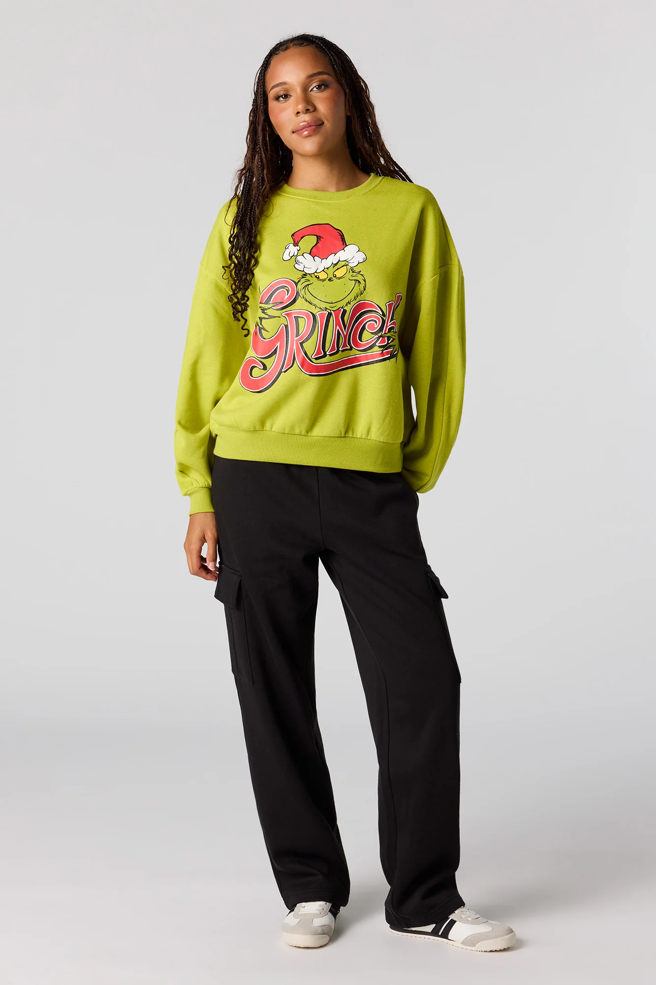 Grinch Christmas Graphic Fleece Sweatshirt - Image 9