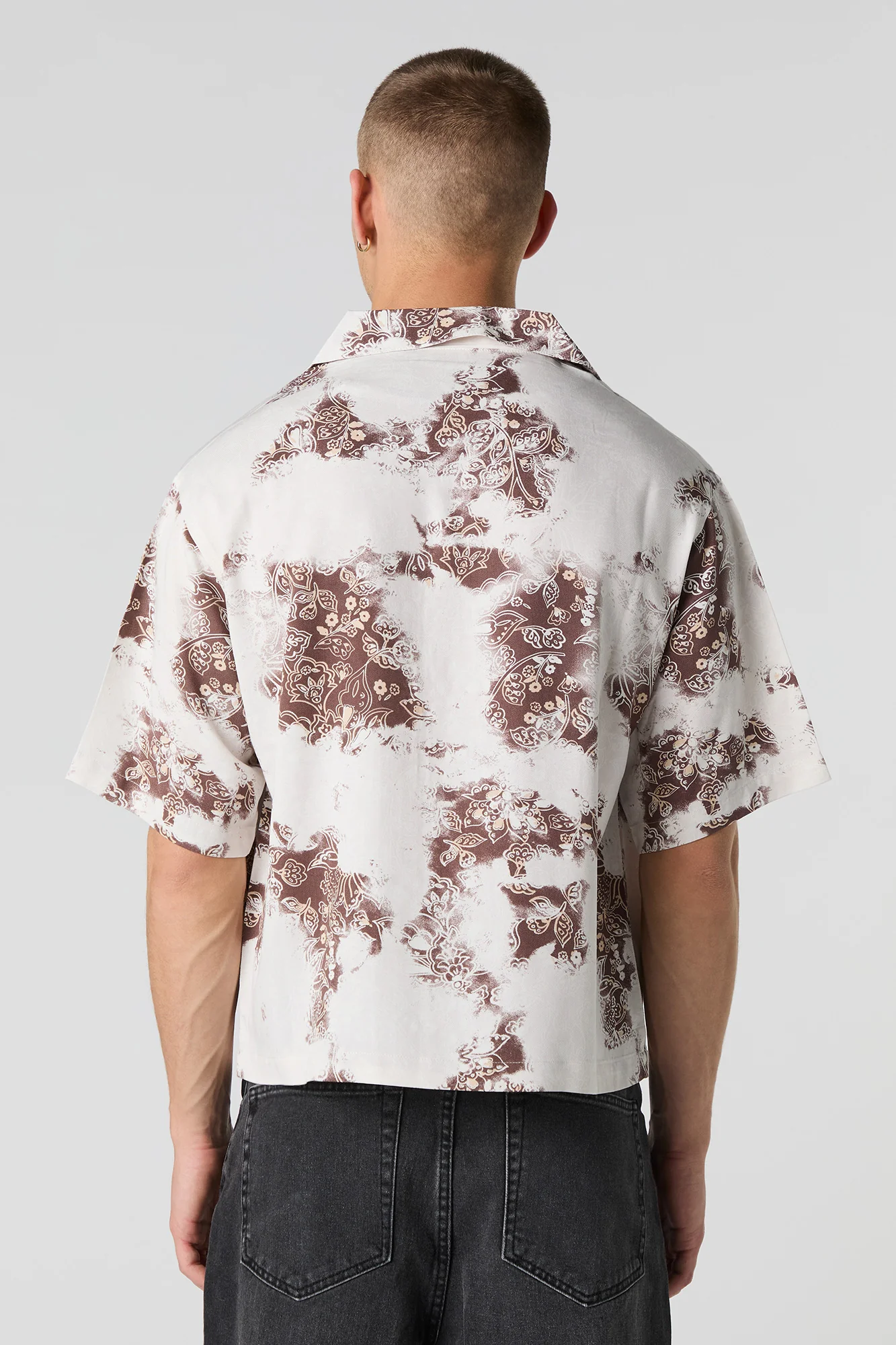 Printed Boxy Button-Up Top - Image 5