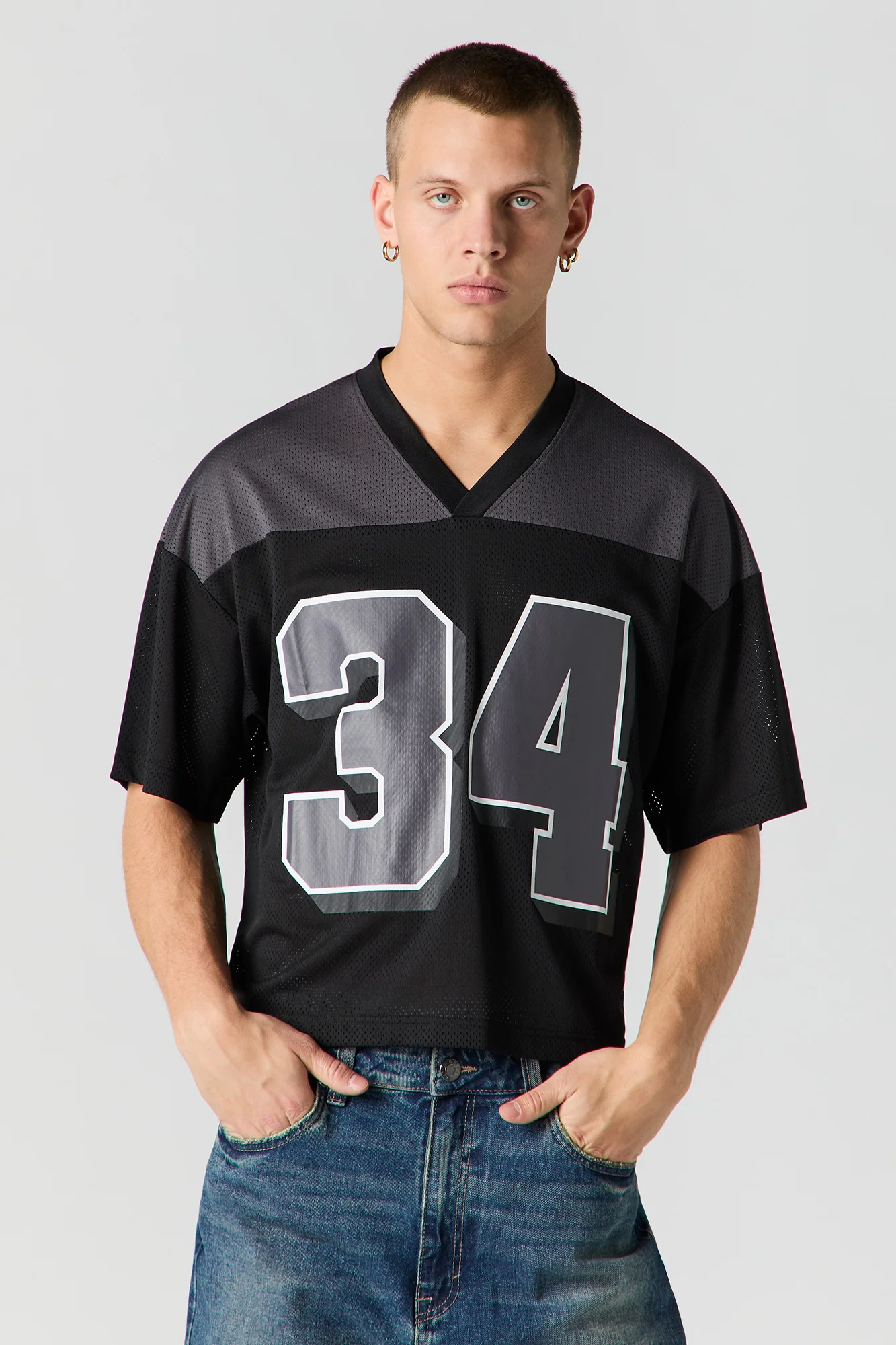 Graphic Mesh Boxy Football Jersey - Image 4