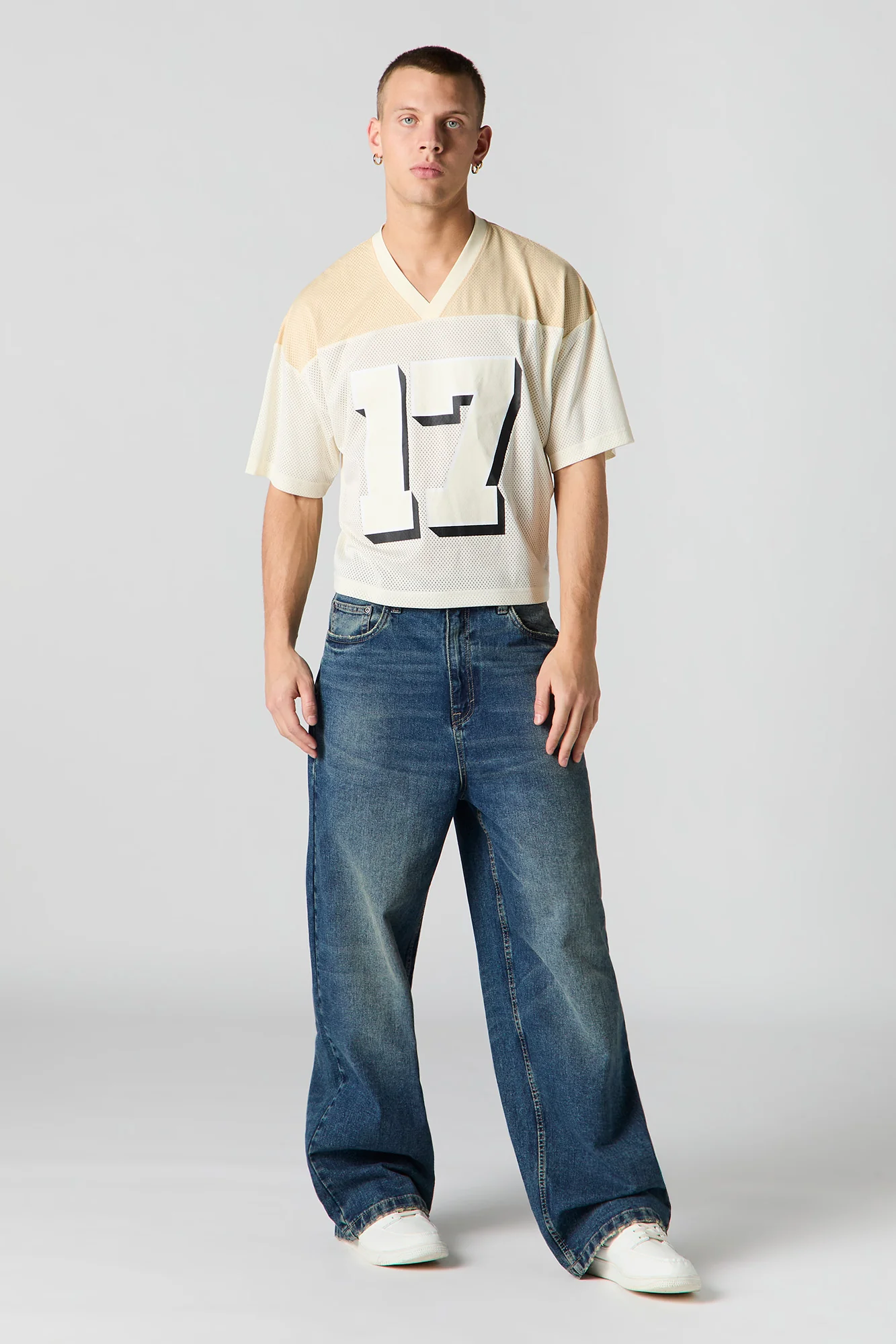 Graphic Mesh Boxy Football Jersey - Image 9