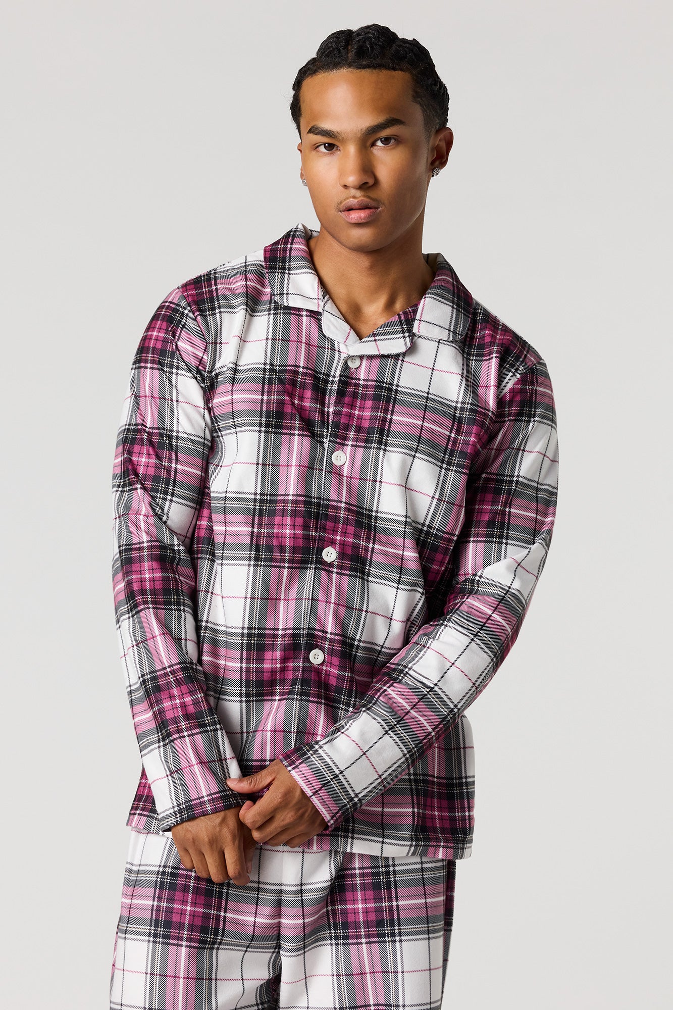 Mens Fammy Jammies Plaid Flannel Pajama Set - Image 2