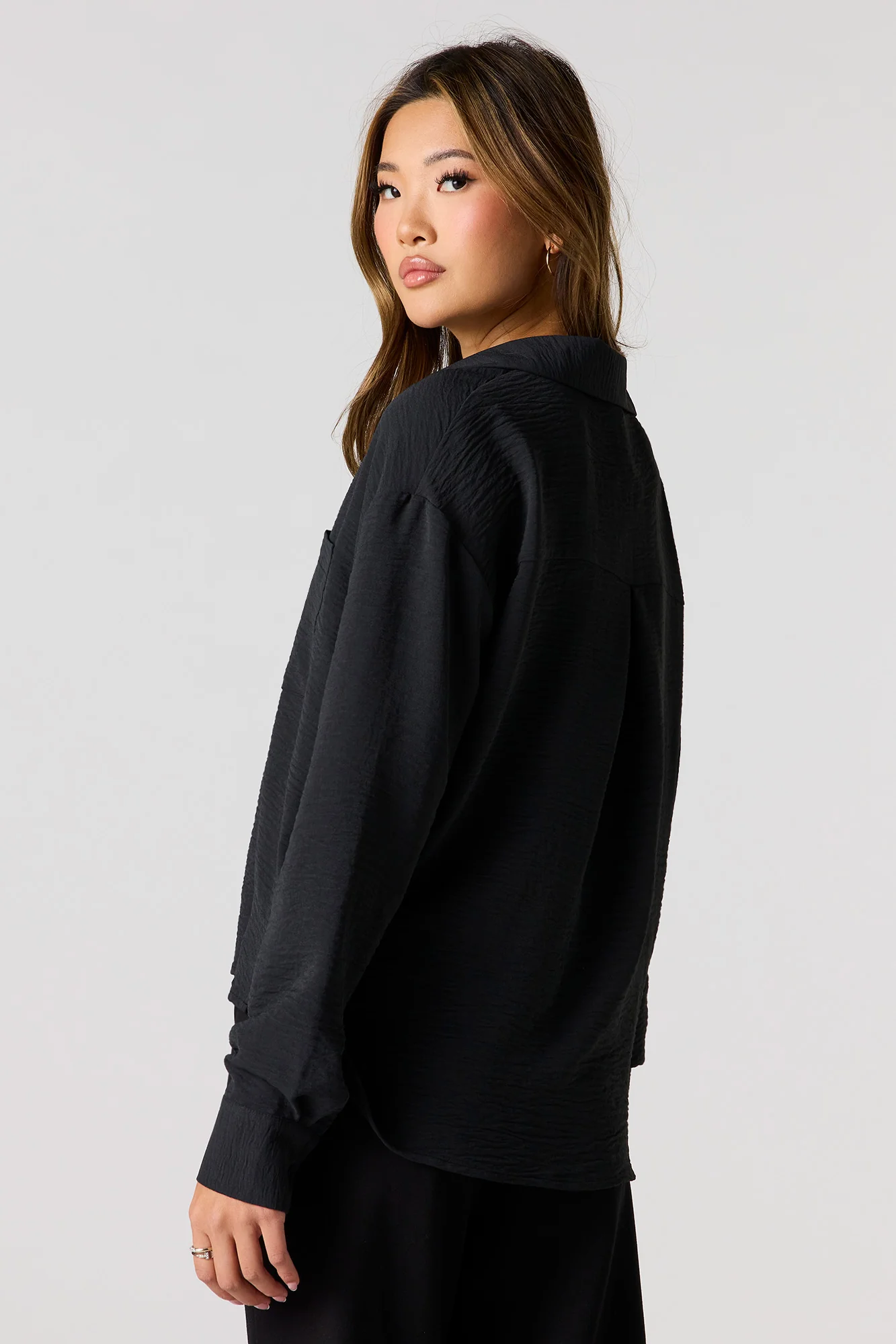 Flowy Button-Up Collared Top - Image 8