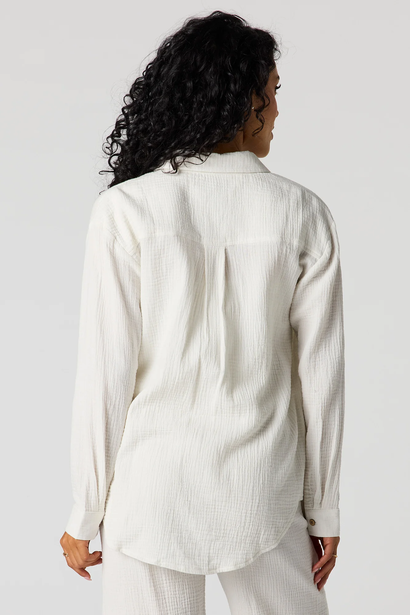 Gauze Relaxed Button-Up Top - Image 6
