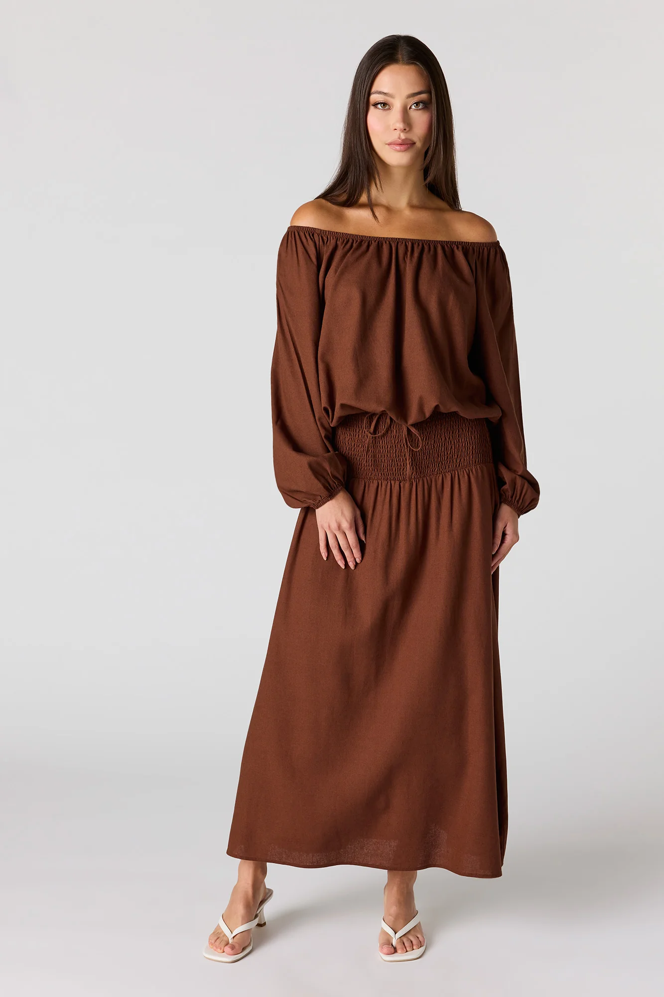 Linen-Blend Off Shoulder Blouse - Image 15