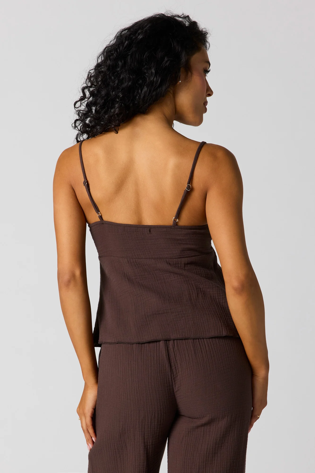 Gauze Lace Trim V-Neck Cami - Image 2