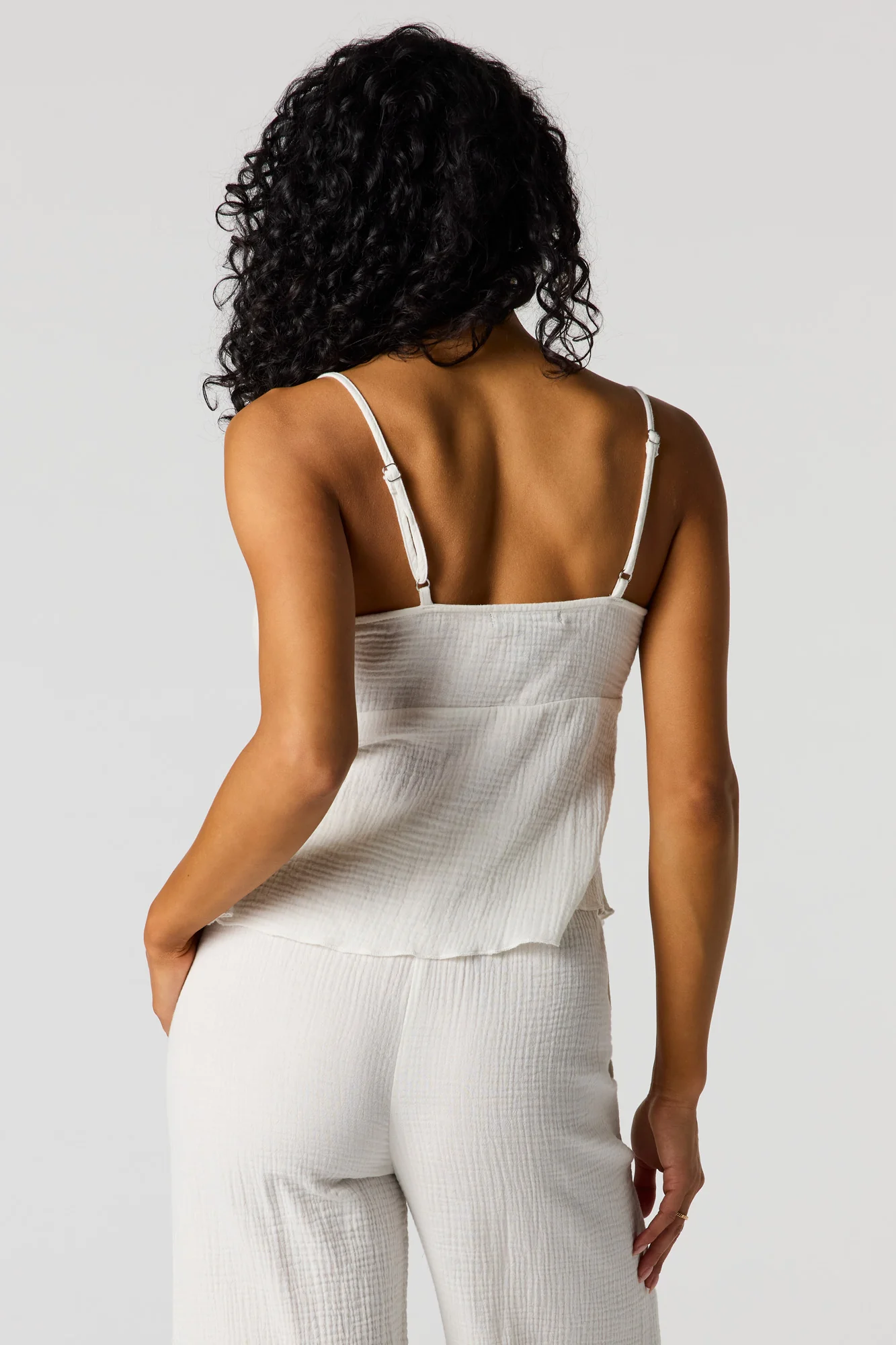 Gauze Lace Trim V-Neck Cami - Image 6