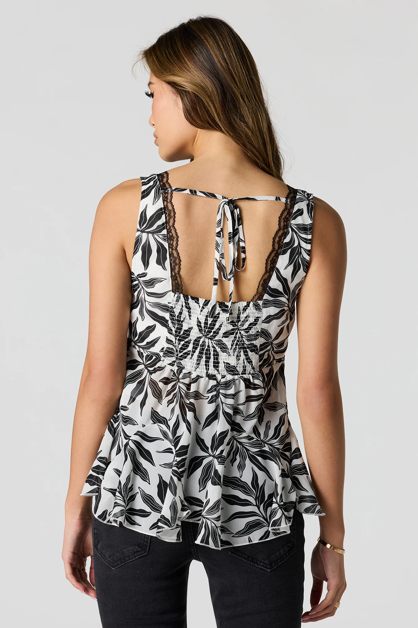 Lace Trim Ruffle Tank - Image 5