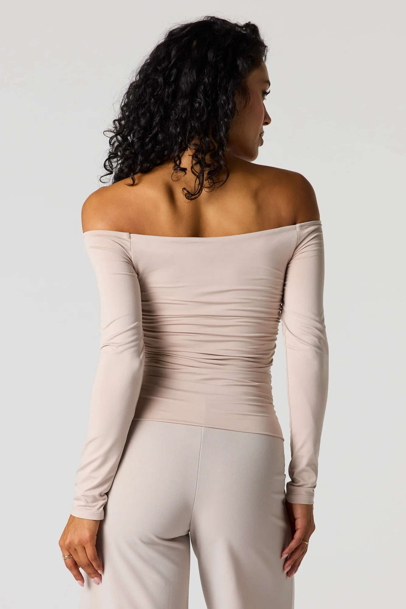 Contour Metal Accent Off-Shoulder Top - Image 2