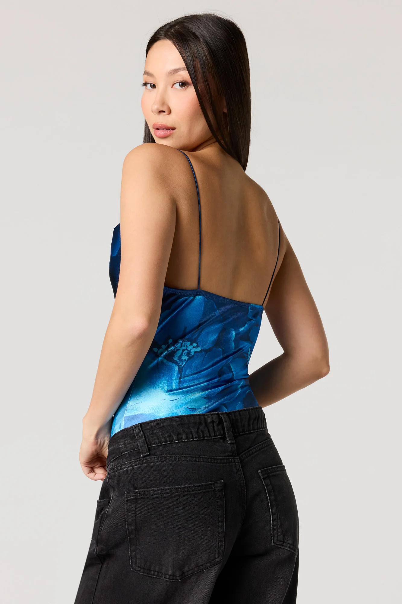 Satin Cowl Neck Bodysuit - Image 2