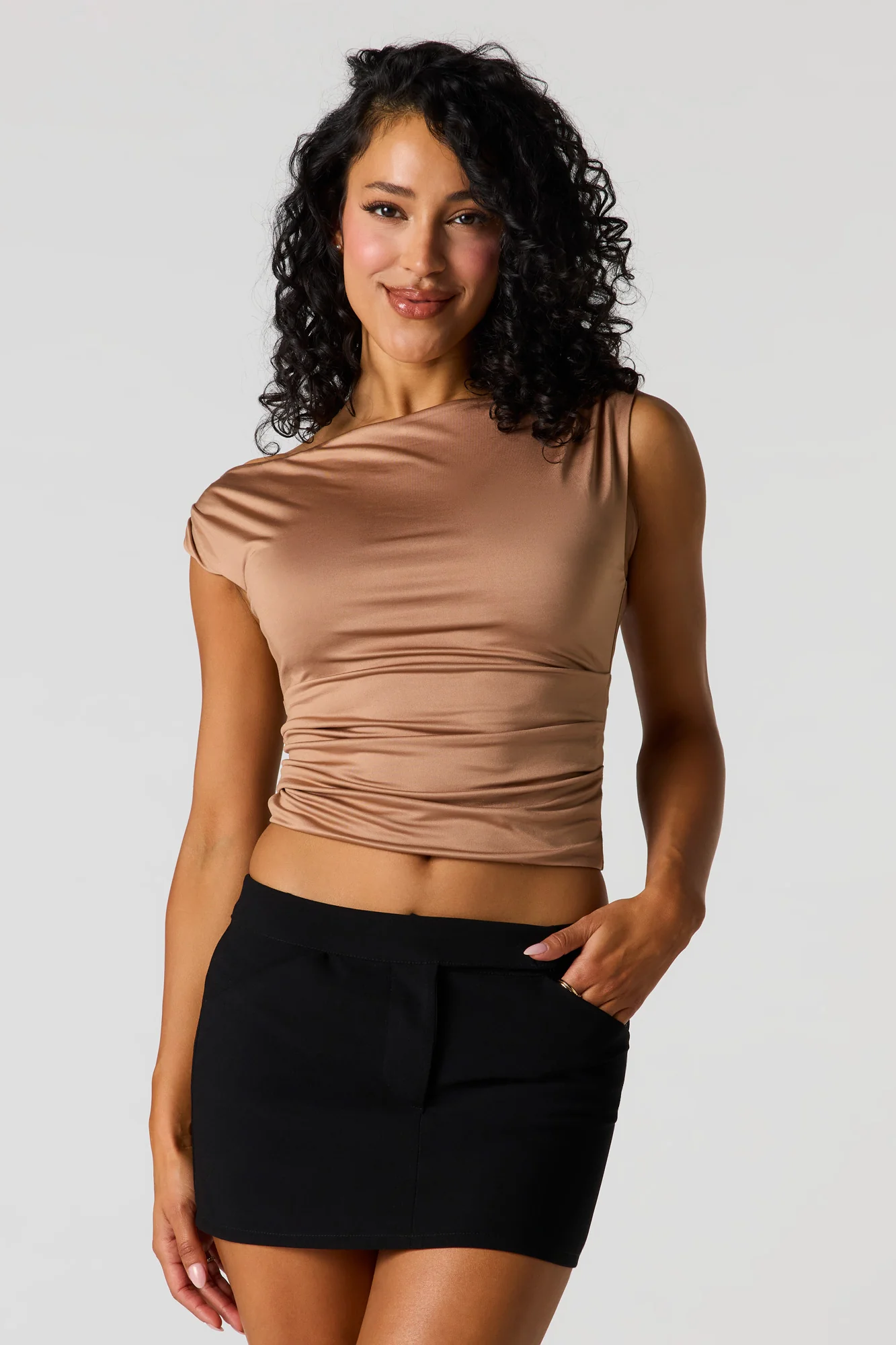 Contour Ruched Off-Shoulder Tank - Image 7