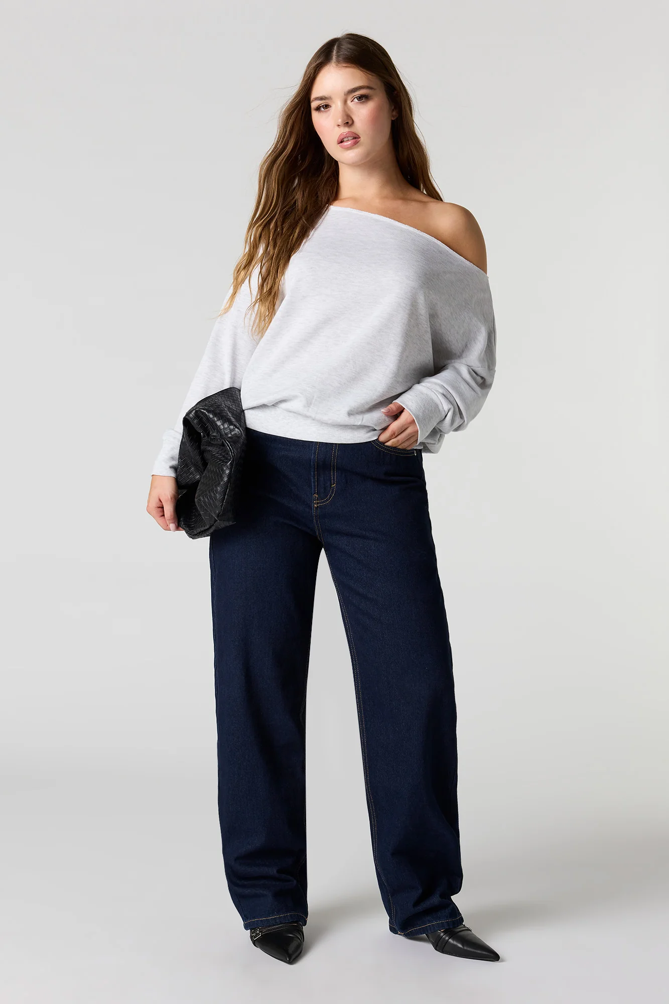 Off Shoulder Fleece Sweater - Image 3
