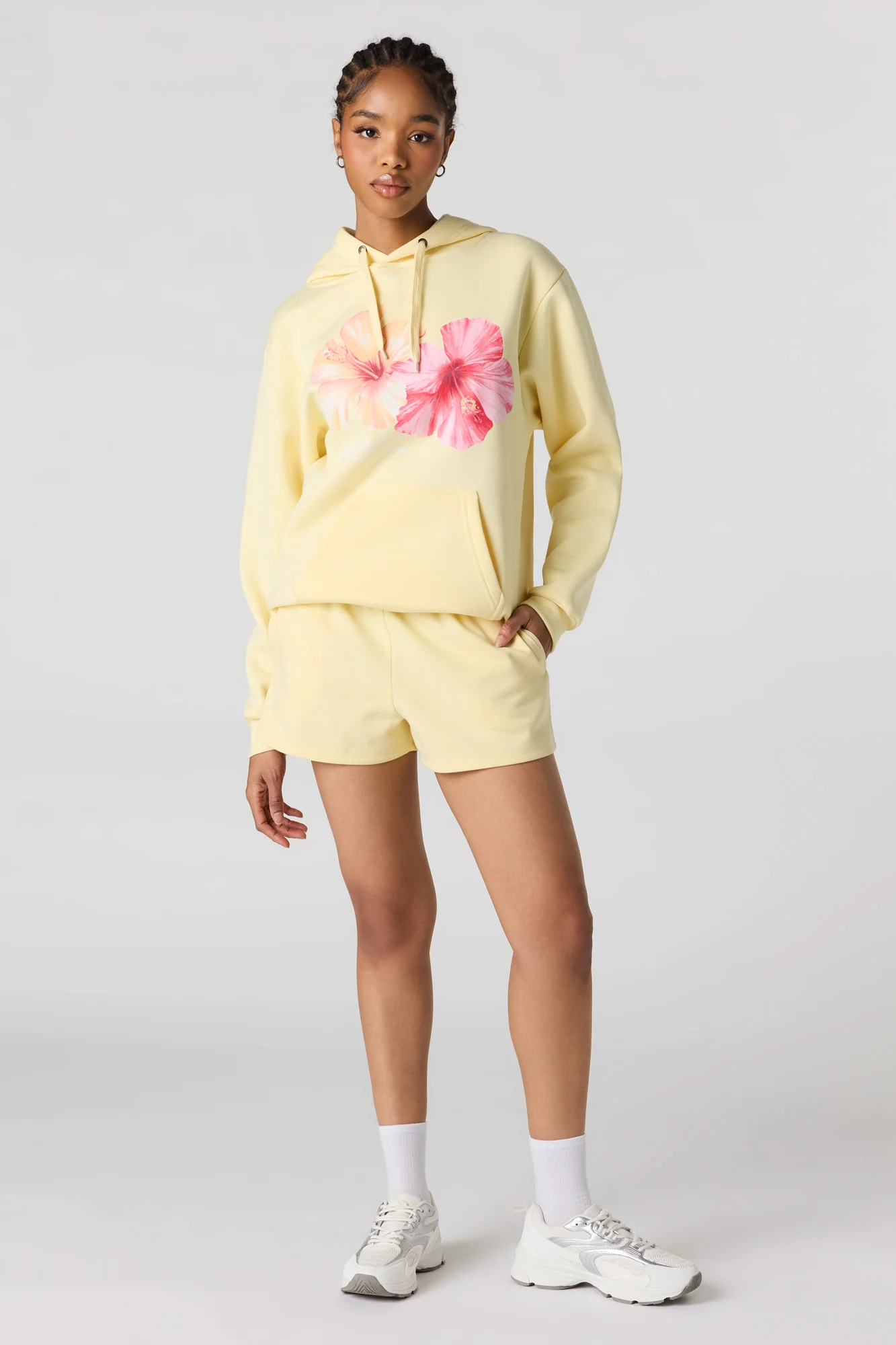Flower Graphic Fleece Hoodie - Image 3