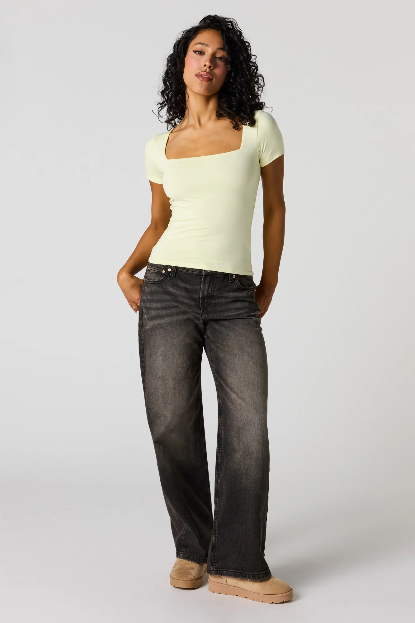 Contour Square Neck Short Sleeve Top - Image 3