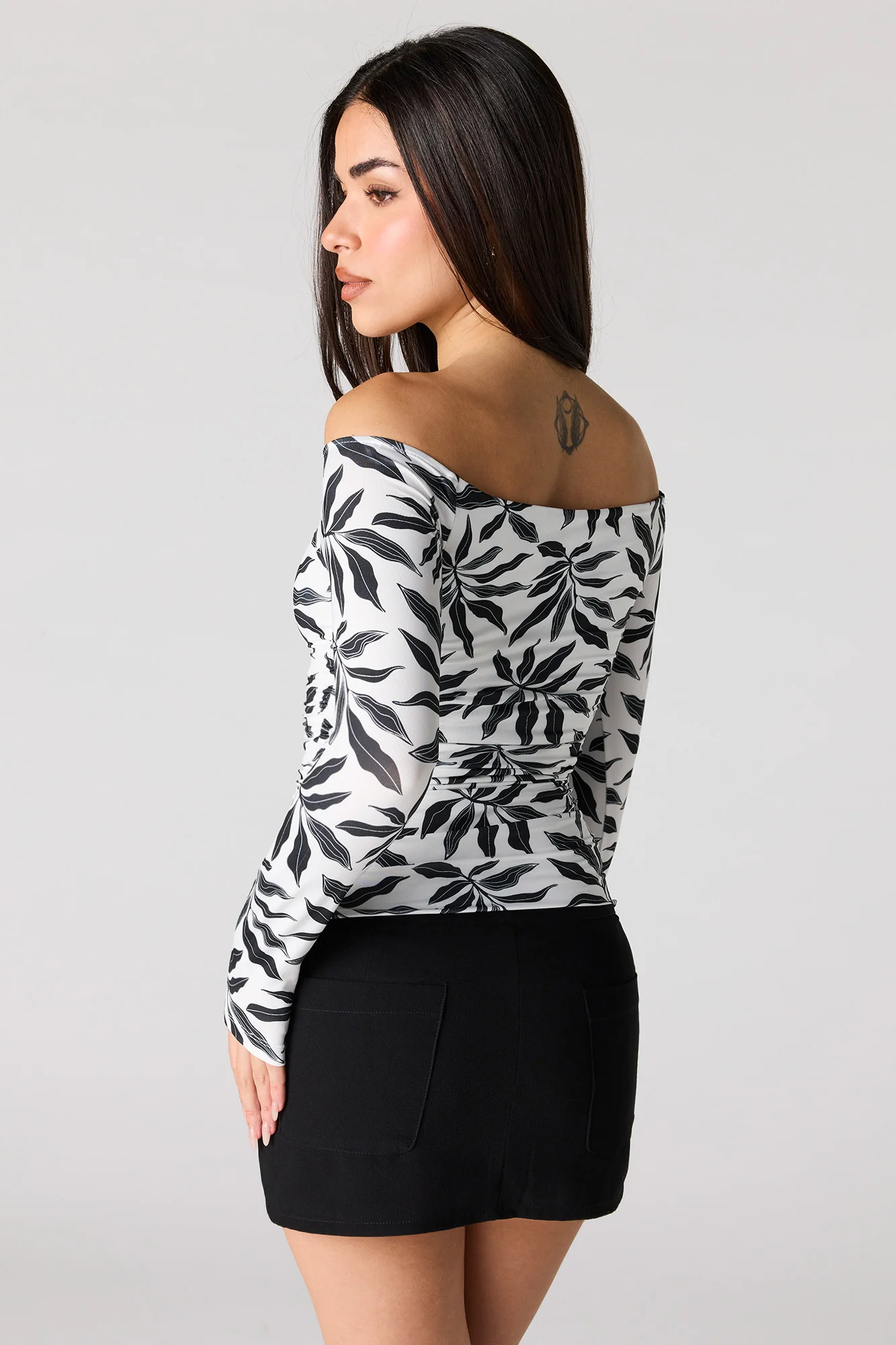 Contour Metal Accent Off Shoulder Top - Image 2