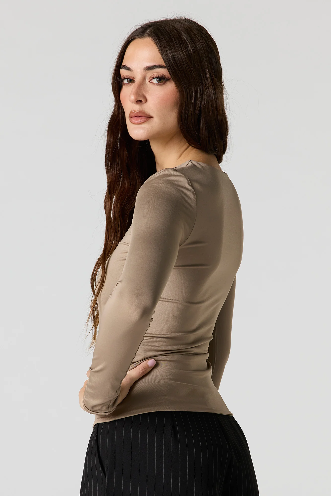 Contour Crew Neck Long Sleeve Top - Image 11