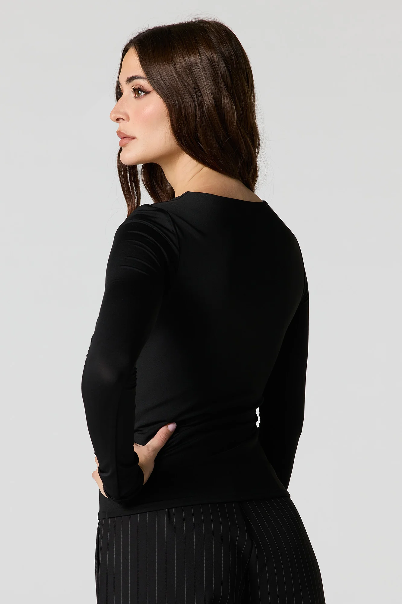 Contour Crew Neck Long Sleeve Top - Image 5