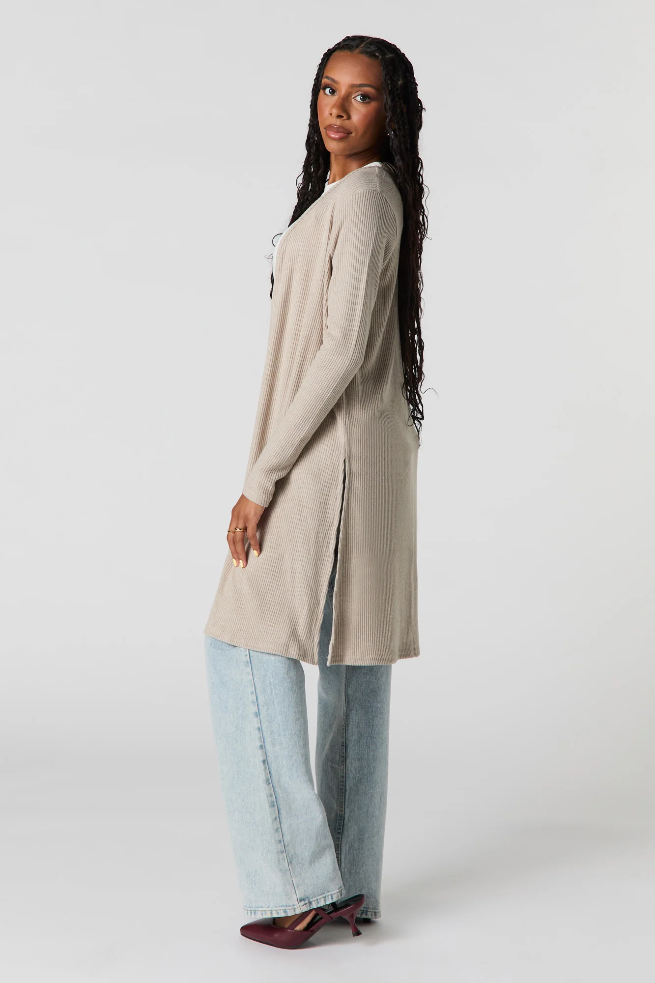 Knit Slit Cardigan - Image 14
