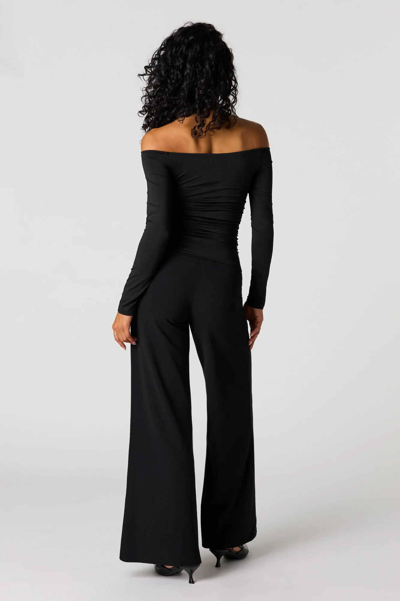 High Rise Exposed Seam Wide Leg Pant - Image 6