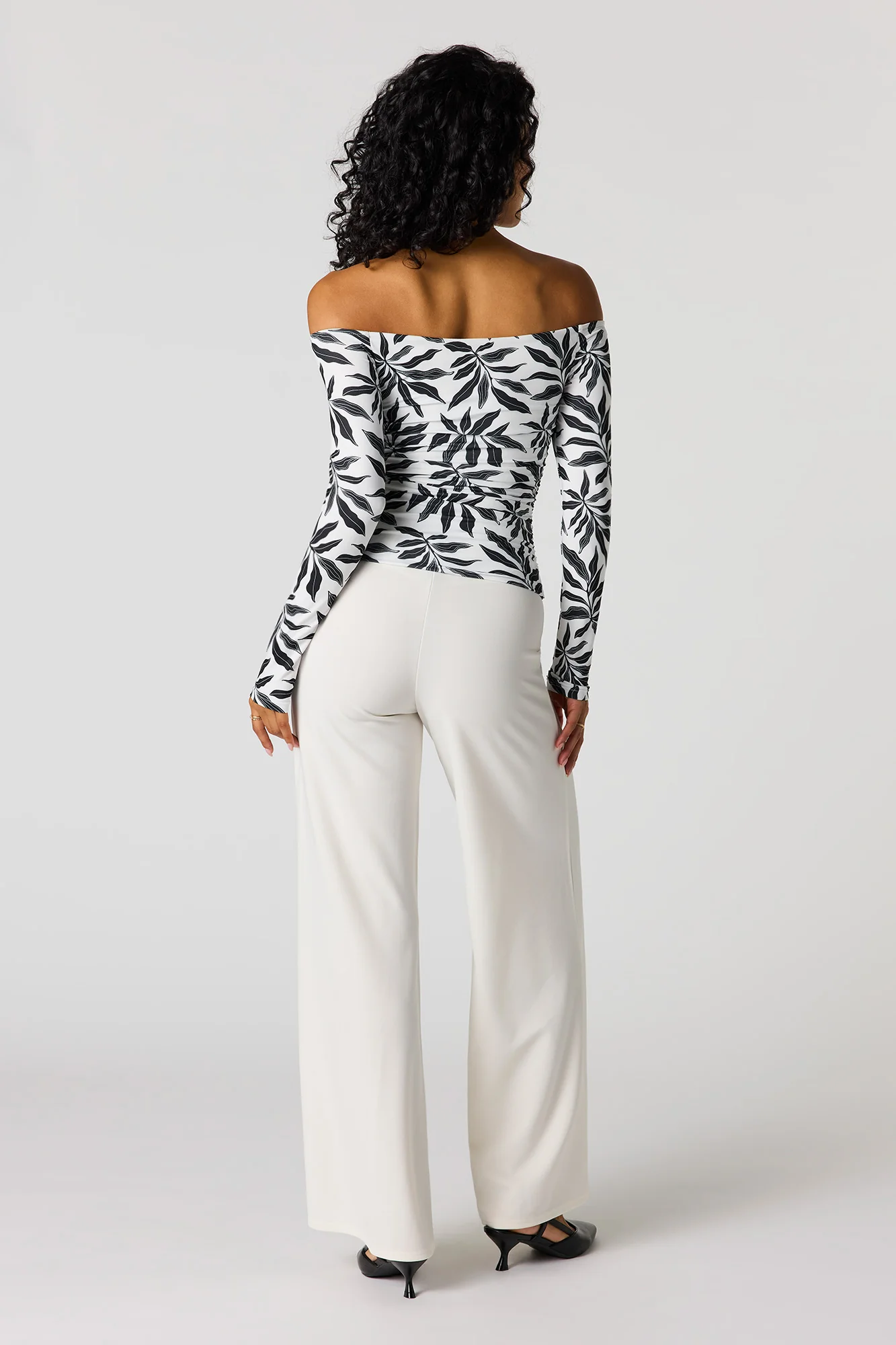 High Rise Exposed Seam Wide Leg Pant - Image 9