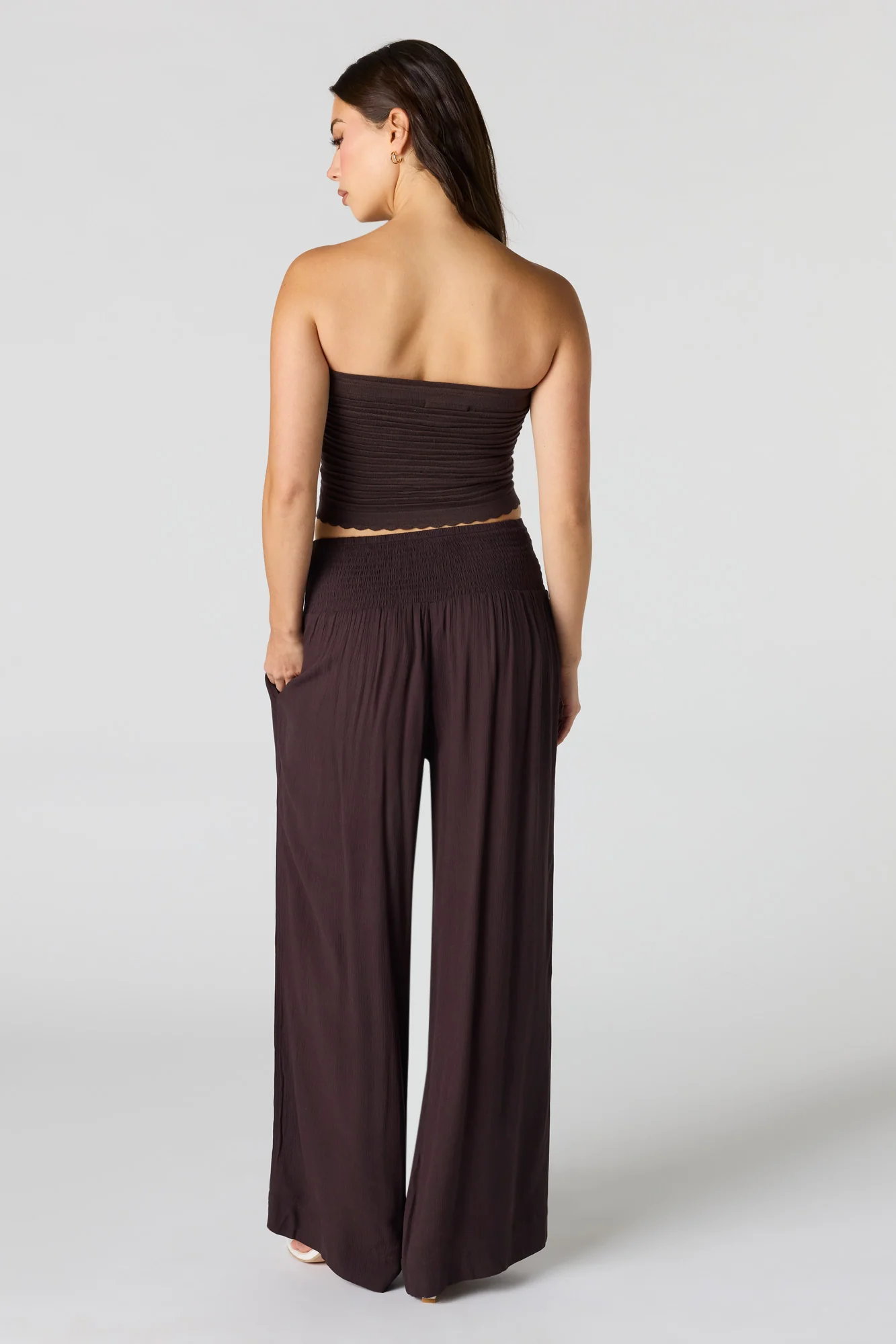 Smocked Waist Wide Leg Pant - Image 3