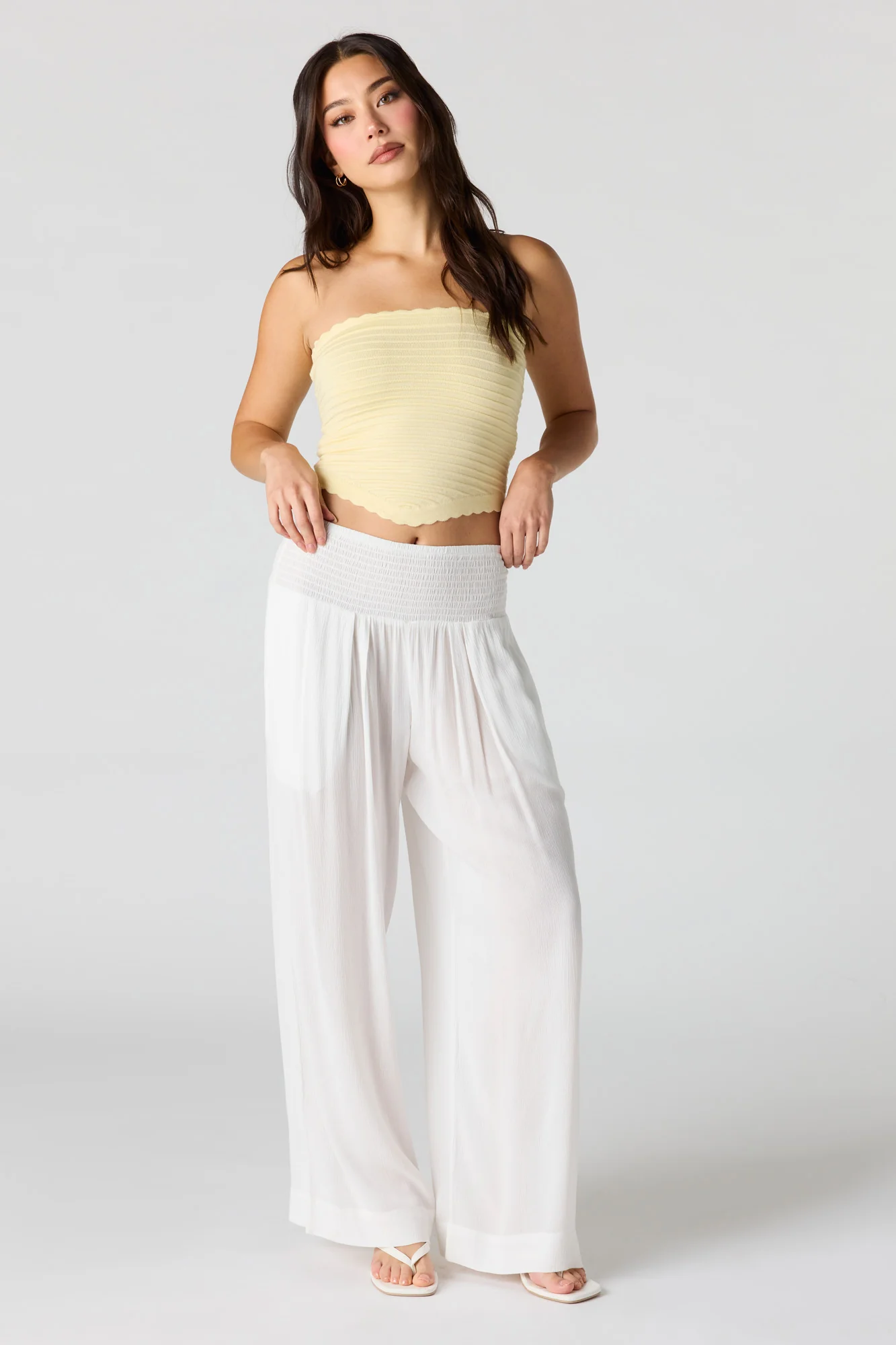 Smocked Waist Wide Leg Pant - Image 4