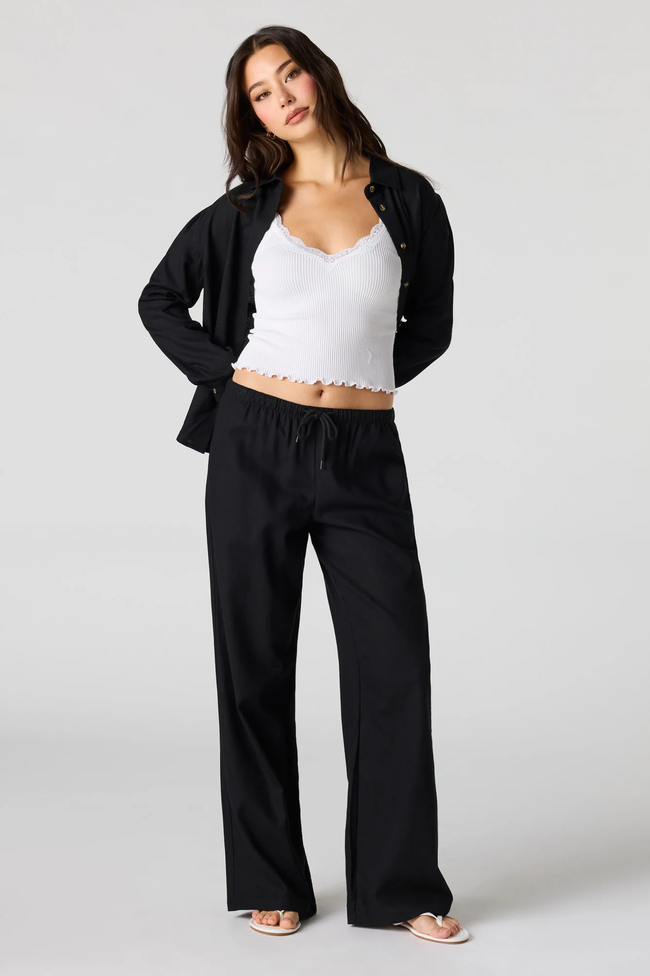 Linen-Blend Drawstring Pant - Image 4