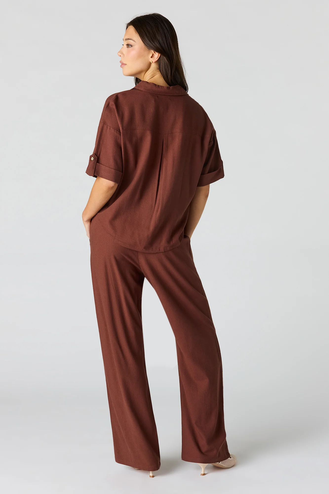 Linen-Blend Wide Leg Pant - Image 7