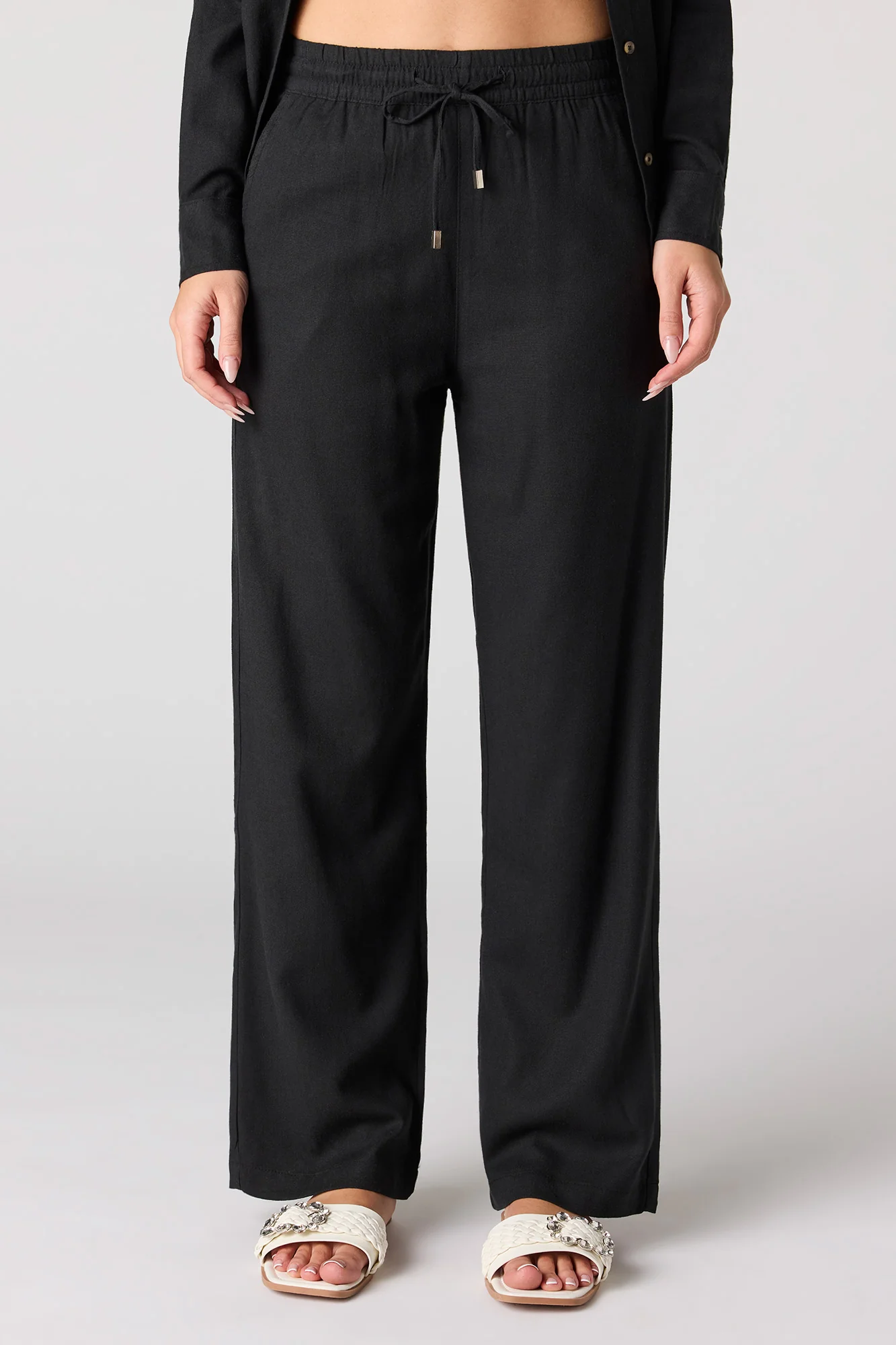 Linen-Blend Wide Leg Pant - Image 5